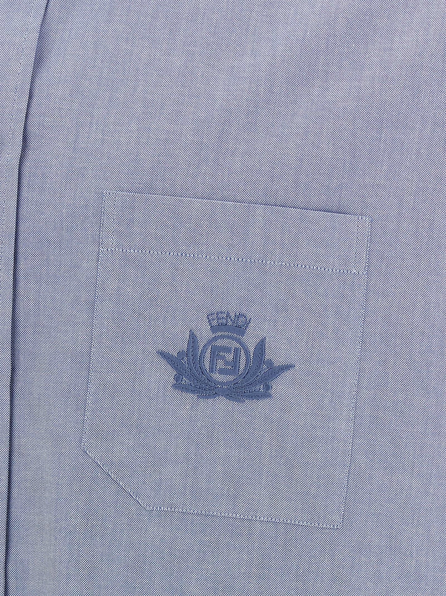 Shirt by Fendi for men in cotton light-blue presents a discerning silhouette, showcasing a sophisticated and for a truly discerning finish.