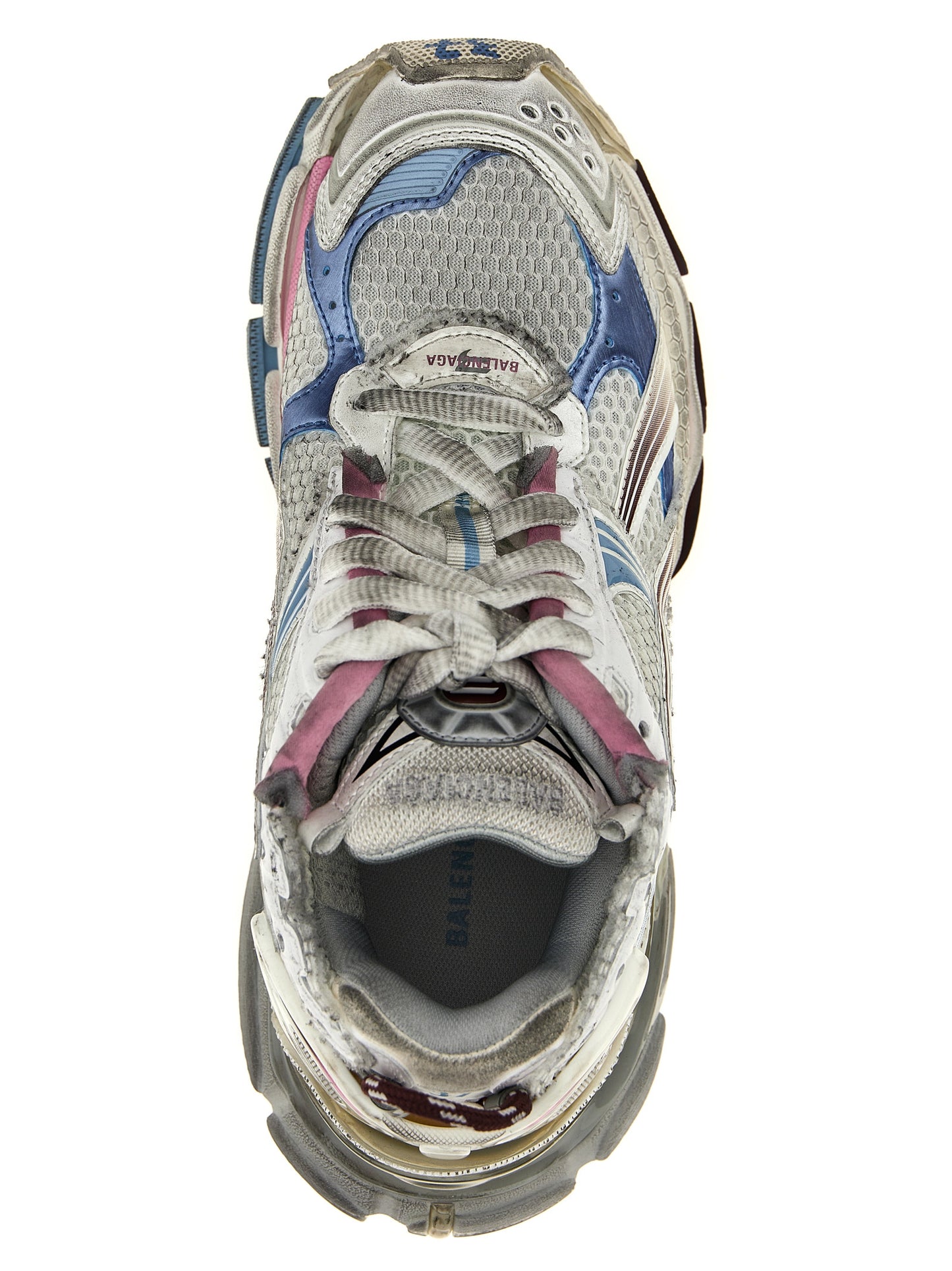 Athletic Sneakers by Balenciaga for women in polyester polyethylene & polyurethane gradient & multicolor showcases a architectural silhouette, artfully capturing the essence of the Women's Athletic Polyester Polyethylene & Polyurethane Sneakers with its signature architectural athletic style construction.