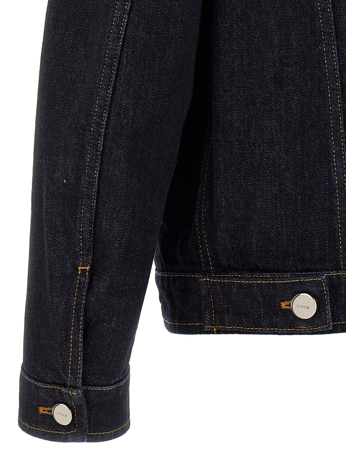 Fendi Men's Denim Cotton Trucker Jacket - Blue