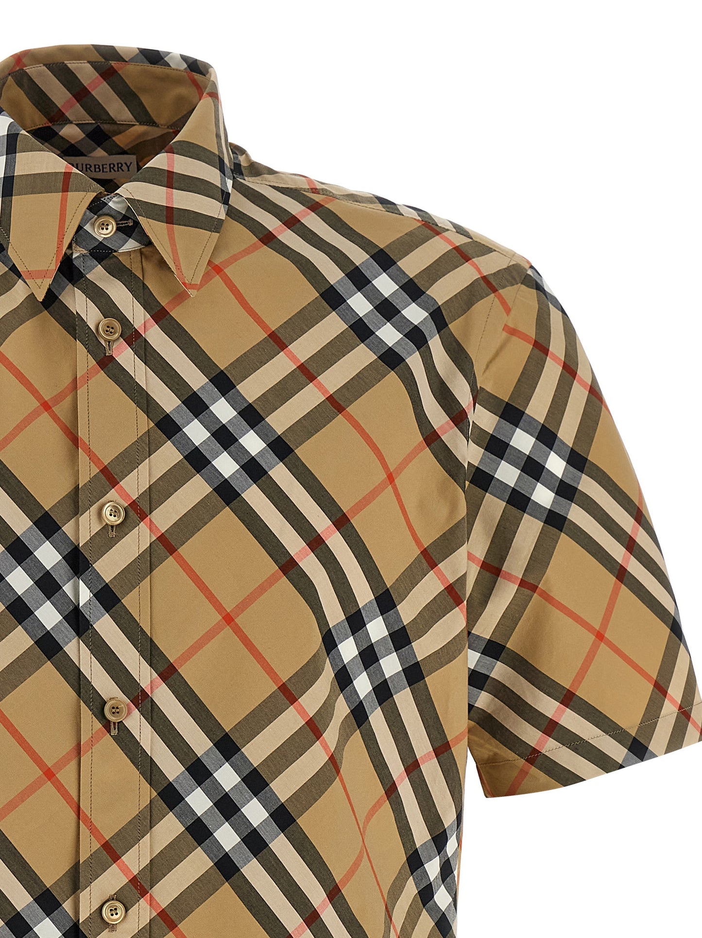 Shirt by Burberry for men in cotton beige features an polished silhouette, showcasing a sophisticated and detail for a truly polished finish.