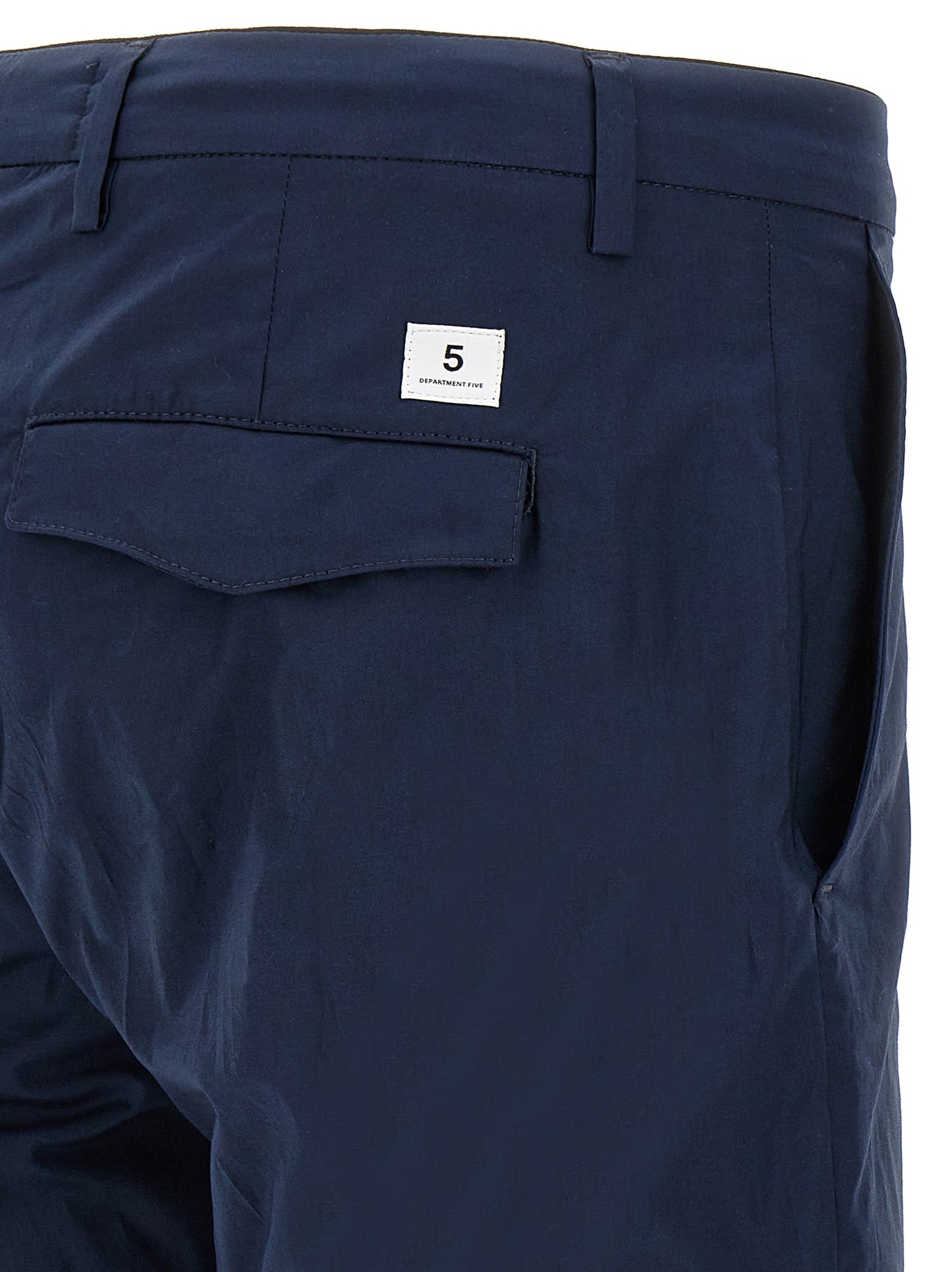 Trousers by Department 5 for men in stretch cotton blue & signature features an on trend silhouette, showcasing a sophisticated cropped with a cropped and for an on trend finish.