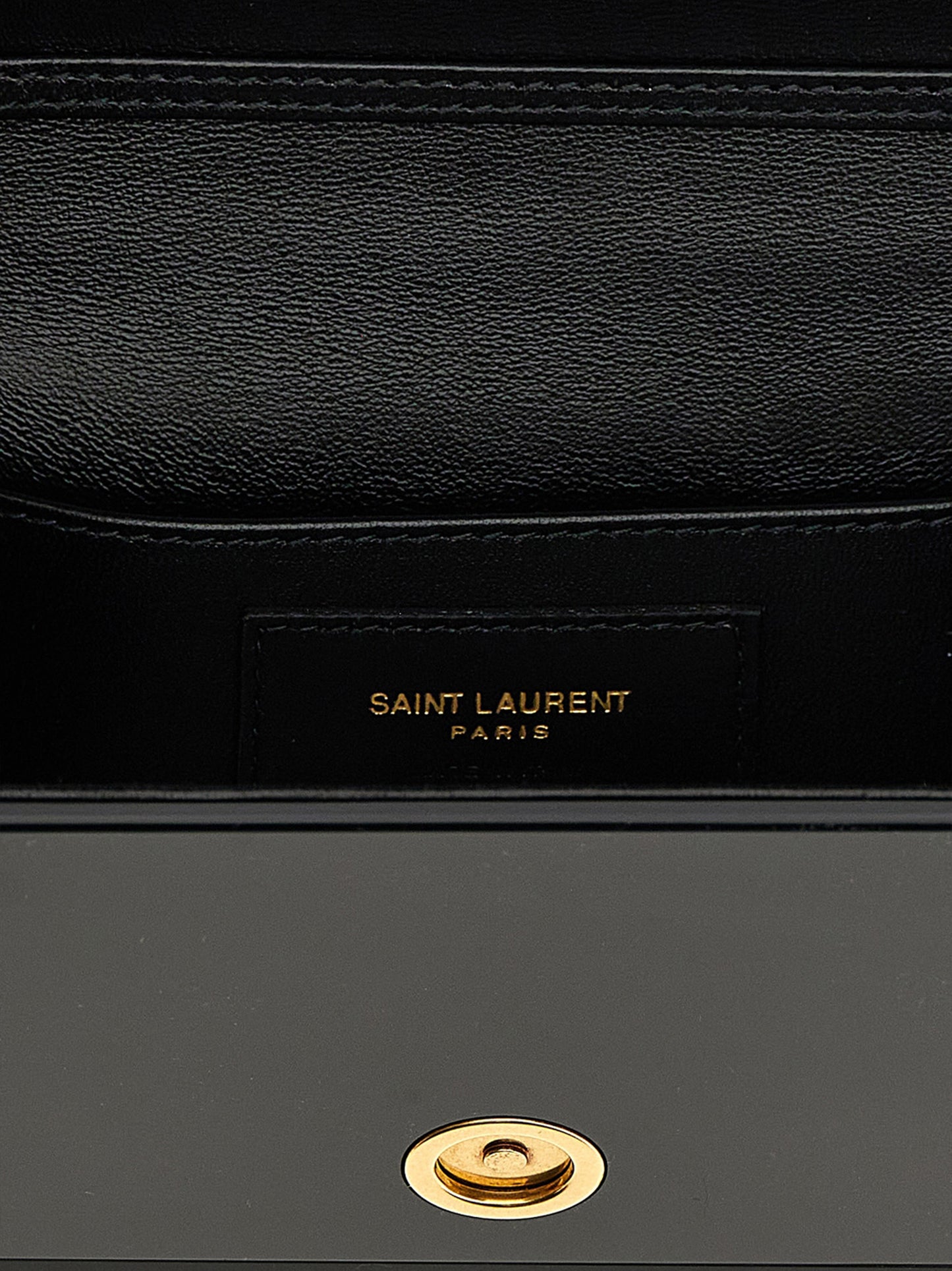 Crossbody Evening Flap Handbag by Saint Laurent for women in wool plastic suede leather & plexiglass black features a multifaceted silhouette, showcasing a secure flap & magnetic and multifaceted with versatile crossbody-strap, shoulder-strap & detachable-strap for multifaceted style.