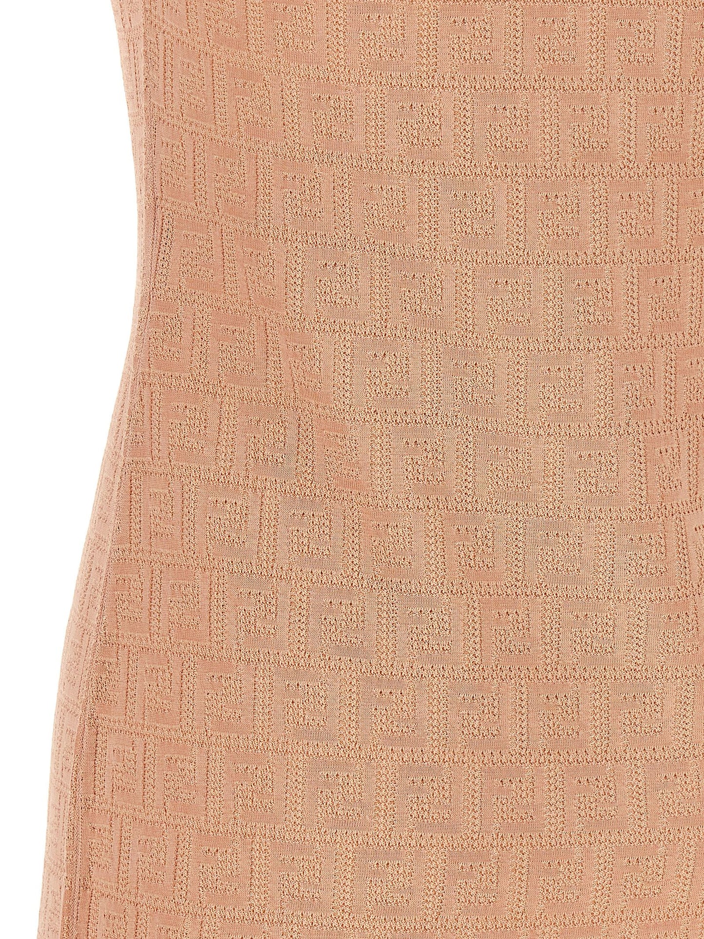 Dress by Fendi for women in cotton multicolor, pink & patterned features an sultry silhouette defined by a and , falling to an sultry short mini for a sultry look.