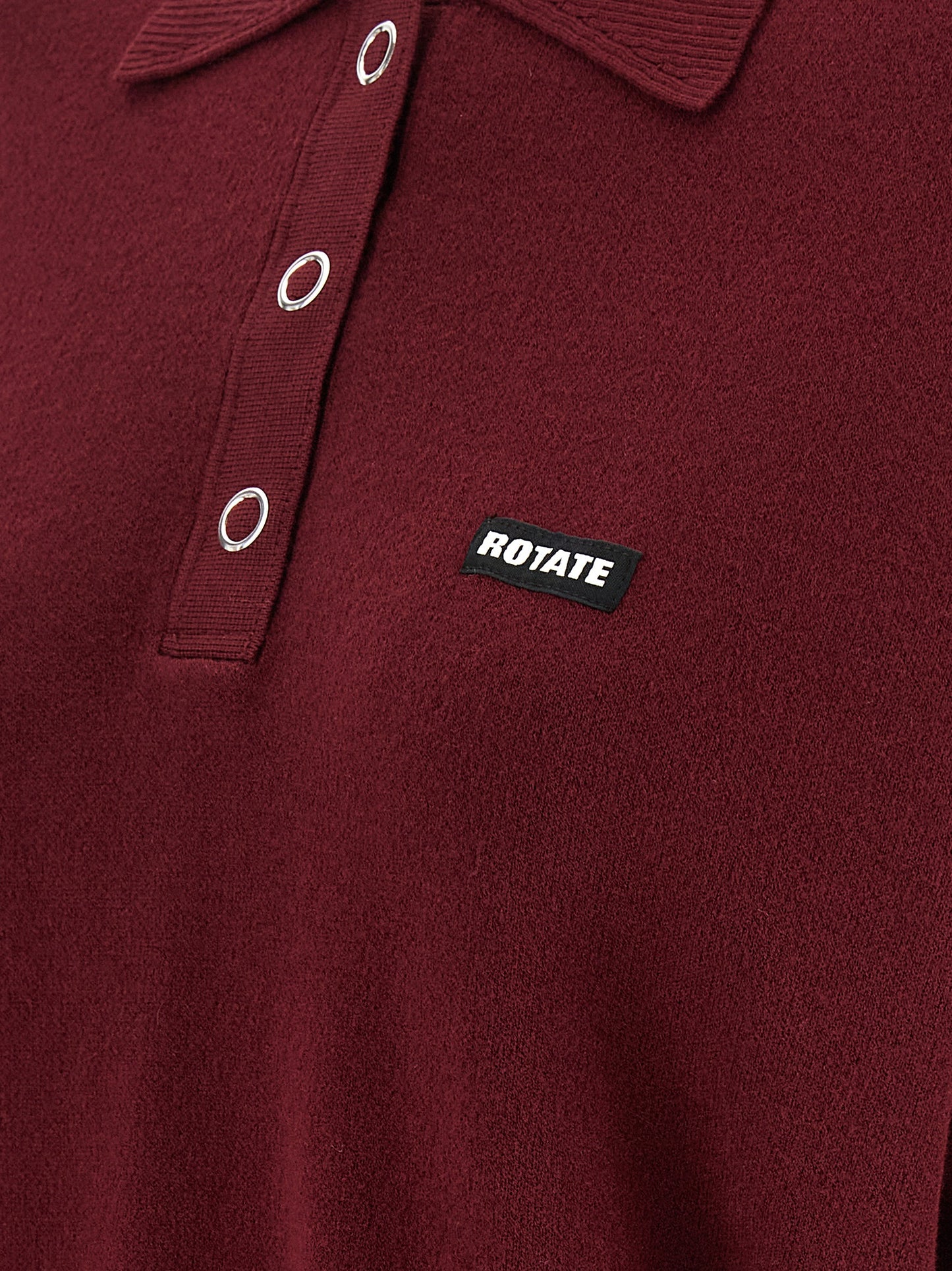 Polo Shirt by ROTATE BIRGER CHRISTENSEN for women in mohair polyester & merino wool bordeaux & signature presents a distinguished silhouette, showcasing a sophisticated and distinguished for a truly distinguished finish.