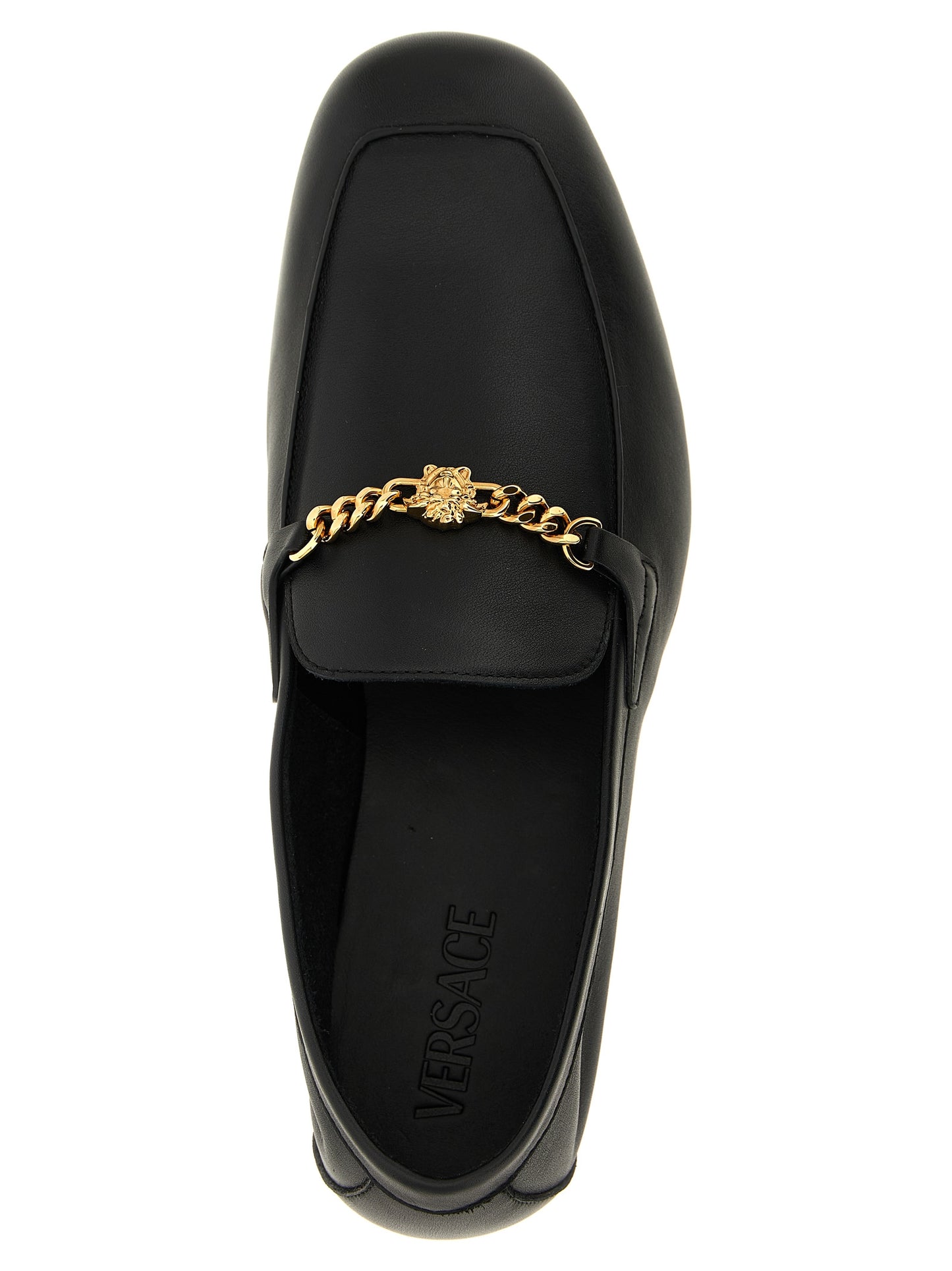 This Loafer Slip-On Shoes by Versace for men in calfskin leather black features an exquisite silhouette from the Medusa Men's Calfskin Leather Loafer Slip-On Shoes collection, defined by a sophisticated and elegant .