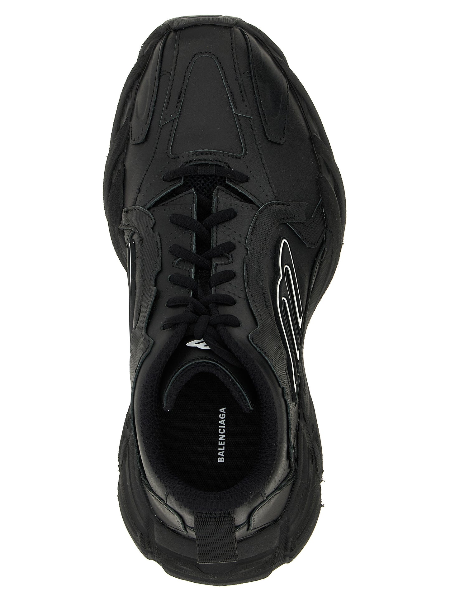 Athletic Sneakers by Balenciaga for men in calfskin leather & plush polyester black features an effortless chic silhouette, showcasing the signature athletic style of the Men's Athletic Calfskin Leather & Plush Polyester Sneakers collection with a truly effortless chic finish.