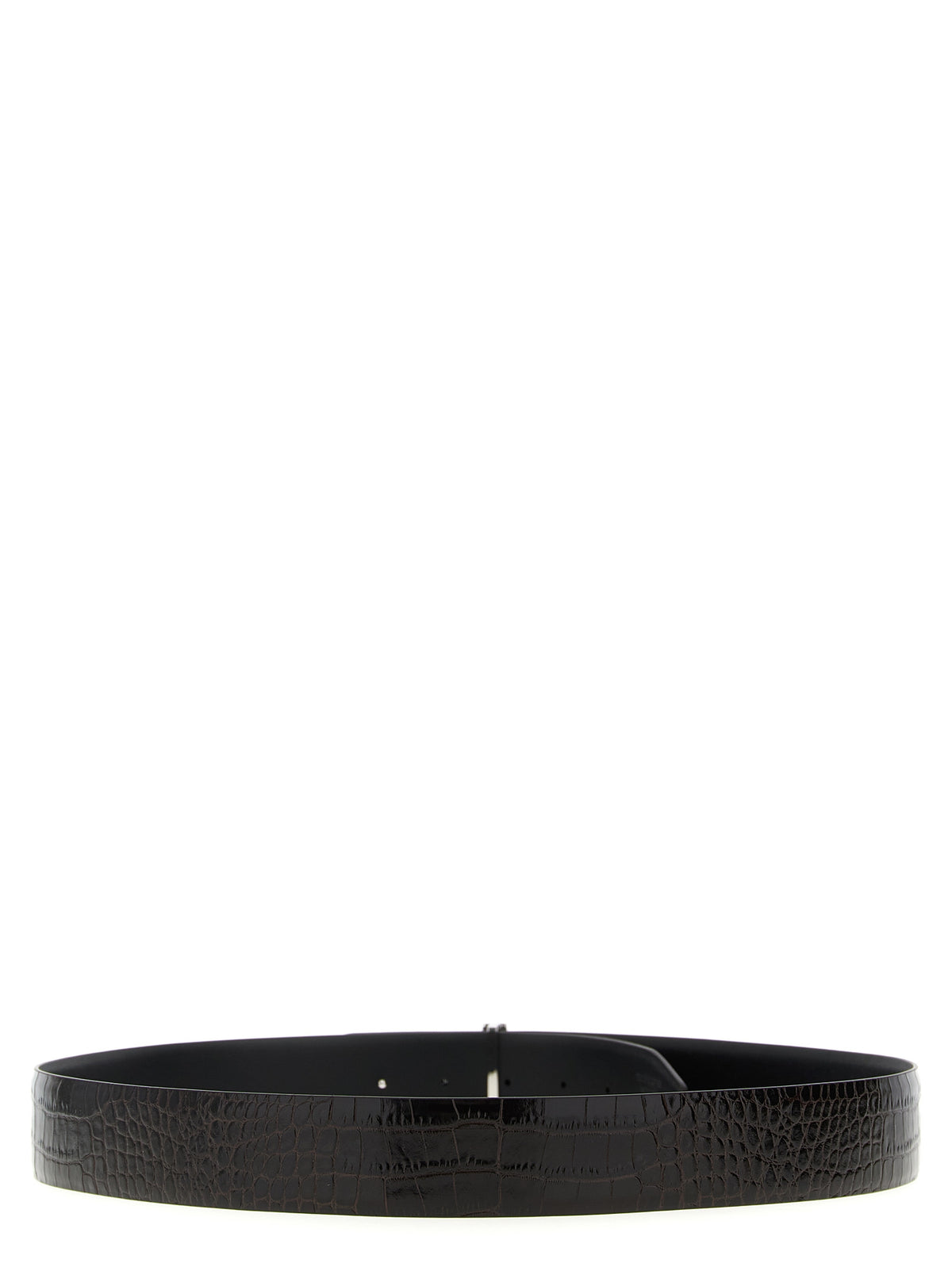 Tom Ford Croc Skin Bos Taurus Calfskin Leather Belt - Brown Print