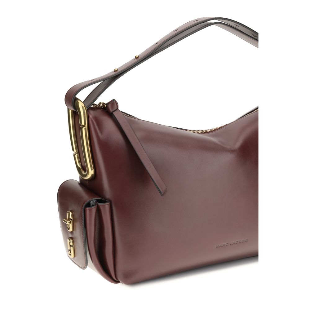 Large Shoulder Handbag by Marc Jacobs for women in bos taurus calf leather bordeaux, natural & signature features an refined silhouette, showcasing a secure , ample , and versatile shoulder-strap & adjustable-strap for a sophisticated refined aesthetic.