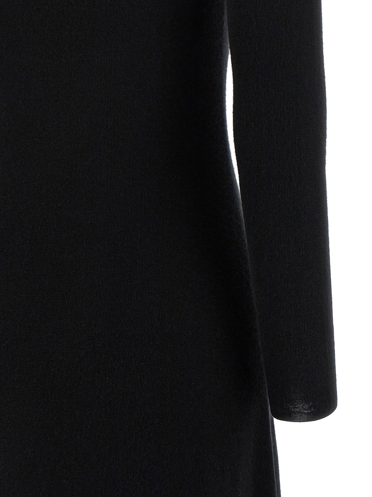 Dress by Tom Ford for women in silk polyamide & cashmere black showcases a striking silhouette, elegantly detailed with a , refined , and a striking midi long for a striking finish.