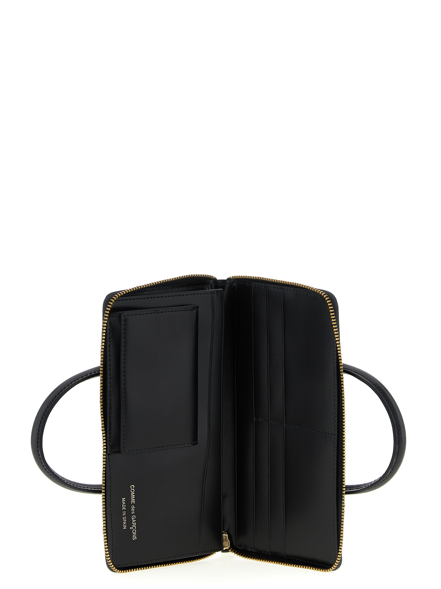 Cardholder Card Case by Comme Des Garçons for unisex in leather black features a sleek silhouette, showcasing the sleek design of the Leather Cardholder Card Case with functional card-organization for a premium look.