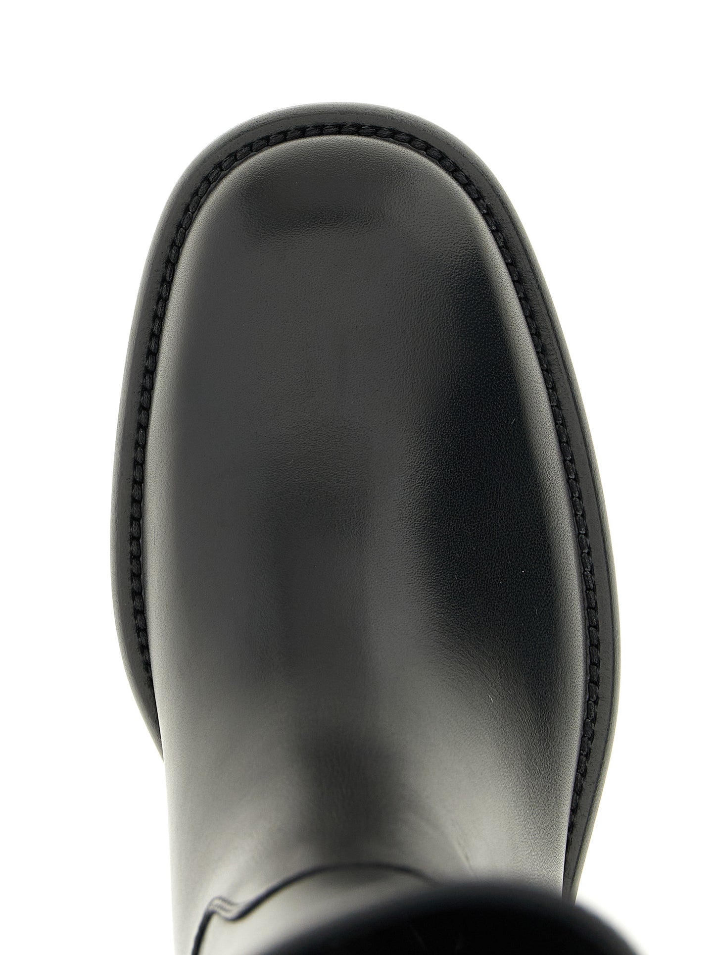 Over-The-Knee Strap Boots by Burberry for women in calfskin leather black & signature features an high-performance silhouette, showcasing the sophisticated design of the Women's Calfskin Leather Over-The-Knee Strap Boots with a and a refined round toe style.