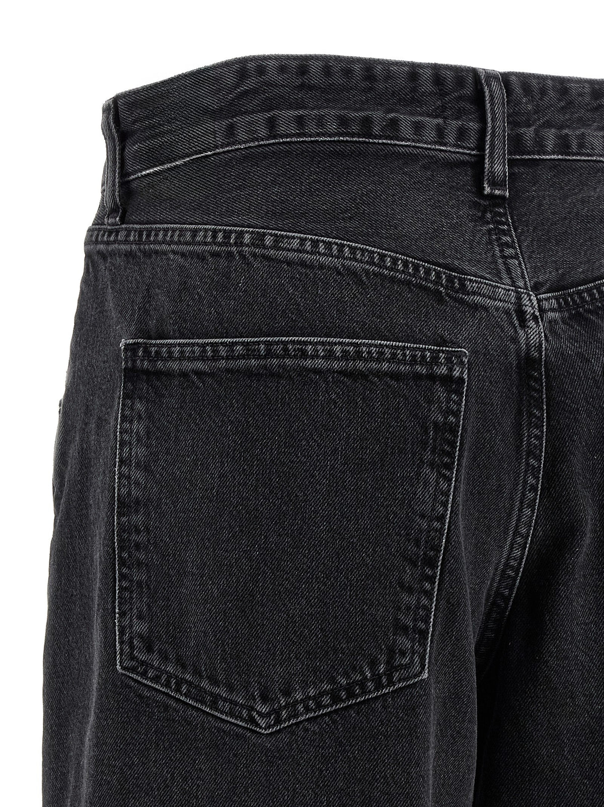 Agolde Women's Relaxed Fit Wide Denim Cotton Jeans - Black