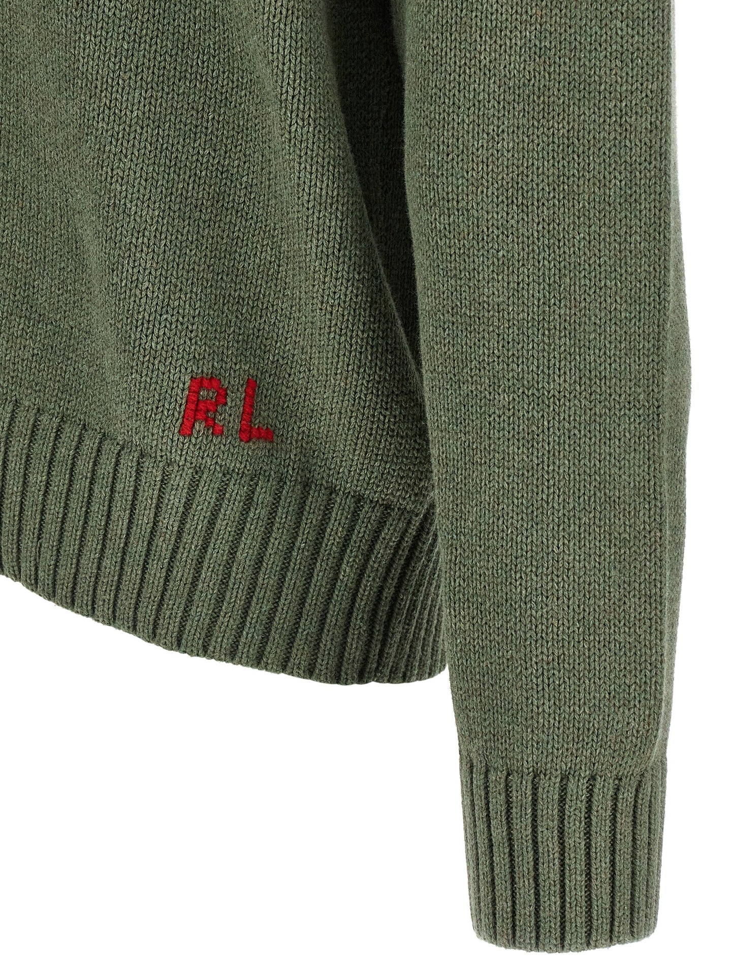 Cardigan by Polo Ralph Lauren for men in wool cotton twill bicolour & green features a nuanced silhouette with a refined and nuanced detailing for a sophisticated look.