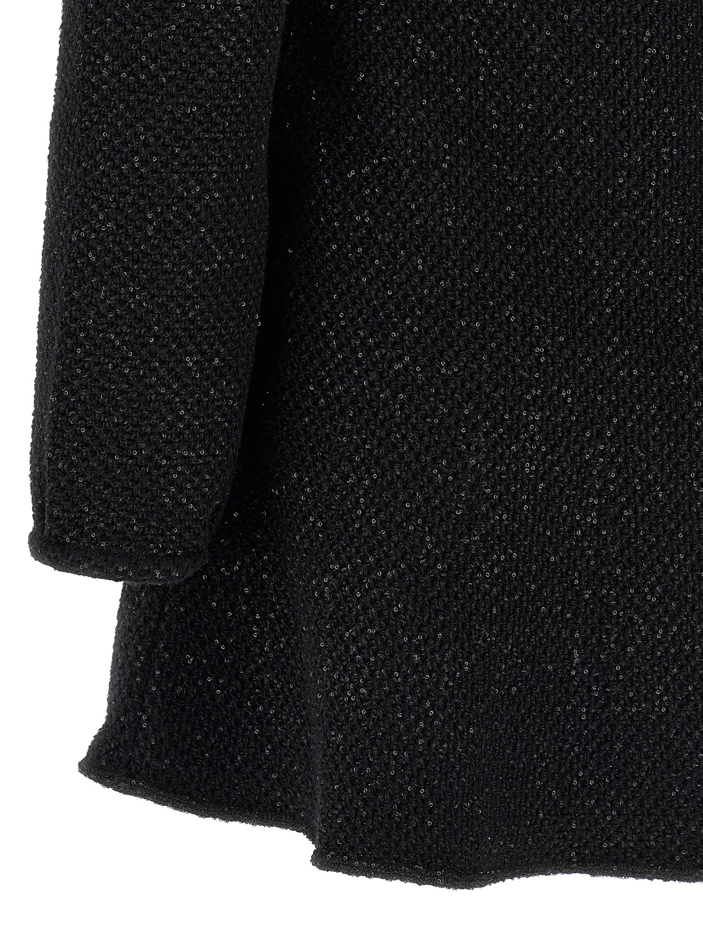 Dress by Self-Portrait for women in cotton polyester wool & sequins black presents a sinuous silhouette, showcasing a sophisticated and detailed with a sinuous short mini for a refined finish.