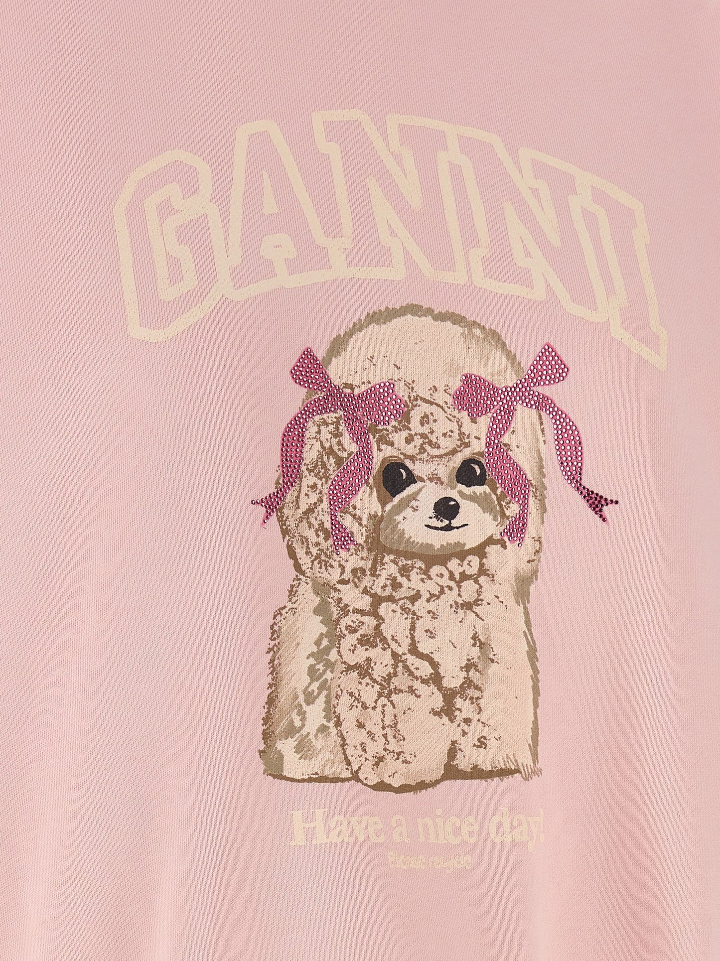 Sweatshirt by Ganni for women in organic cotton multicolor, pink & print features an magnificent silhouette, showcasing a sophisticated and detail for a truly magnificent finish.