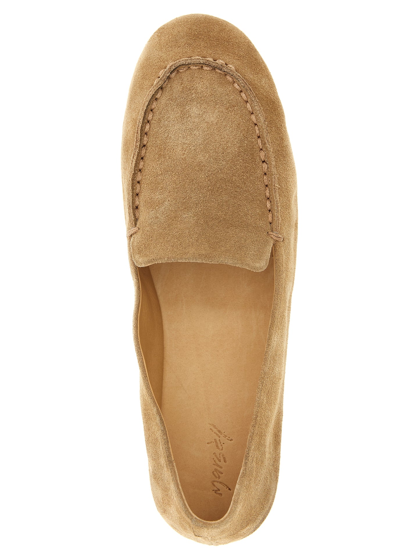 This Flat Loafer Slip-On Shoes by Marsell for women in calfskin leather beige features an exquisite silhouette from the Women's Calfskin Leather Flat Loafer Slip-On Shoes collection, defined by a sophisticated flat and elegant .