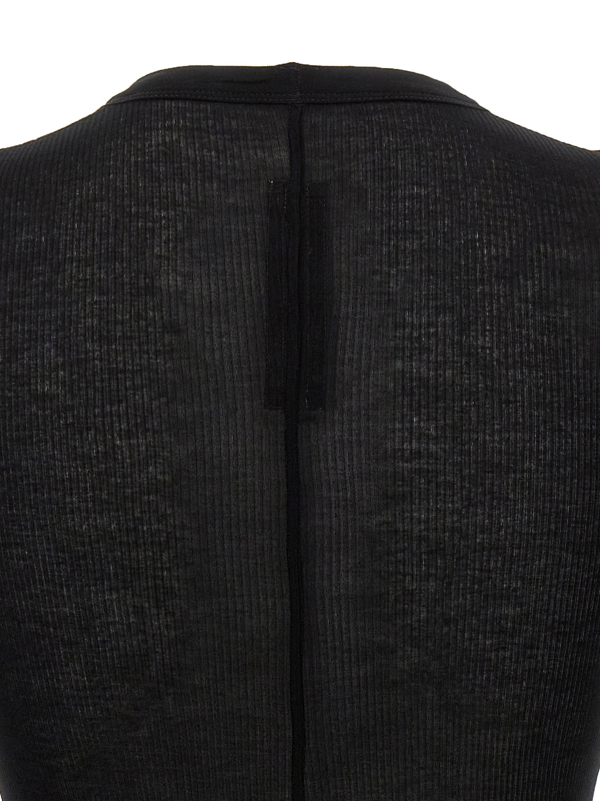 Rick Owens Men's Long-Sleeve Crew Neck Silk & Viscose T-Shirt - Black