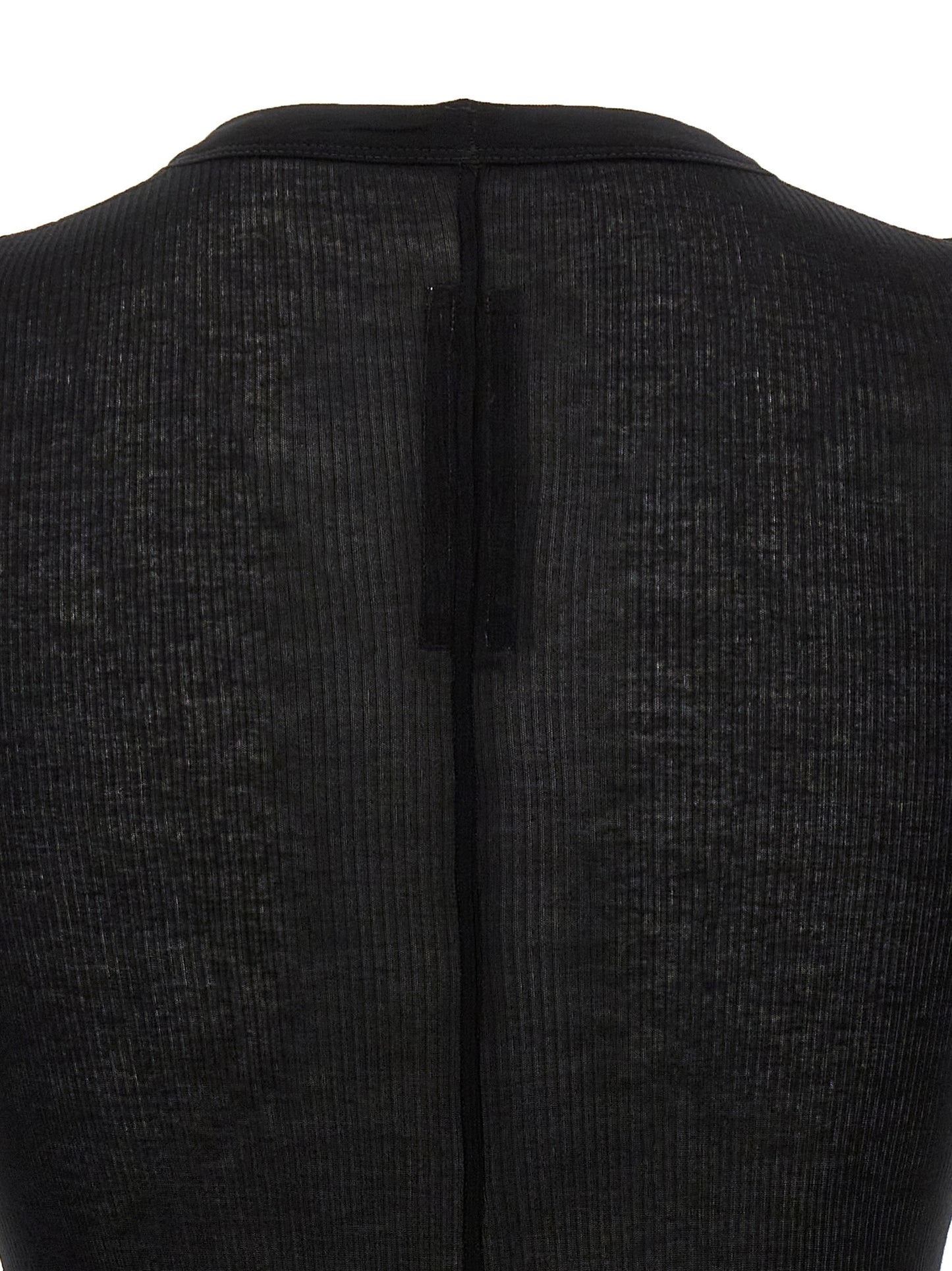 T-Shirt by Rick Owens for men in silk & viscose black showcases a chic silhouette, artfully detailed with a chic and for a chic finish.