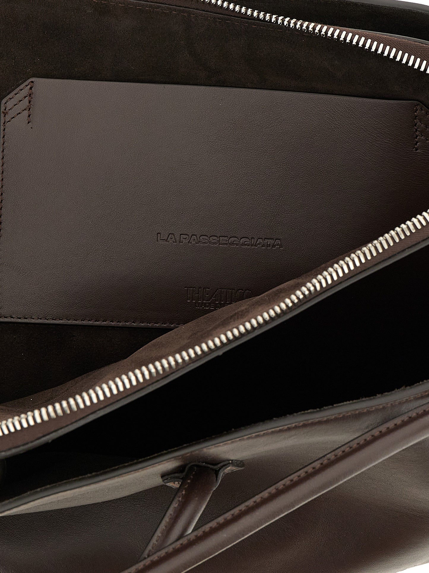 The Attico La Passeggiata Calfskin Leather Medium Shoulder Bag - Brown