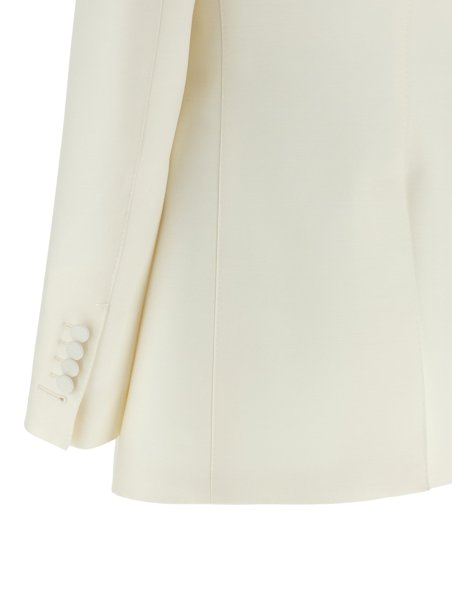 Blazer by Tom Ford for women in silk cotton viscose wool white presents a distinguished silhouette, detailed with a distinguished and distinctive for a truly sophisticated finish.