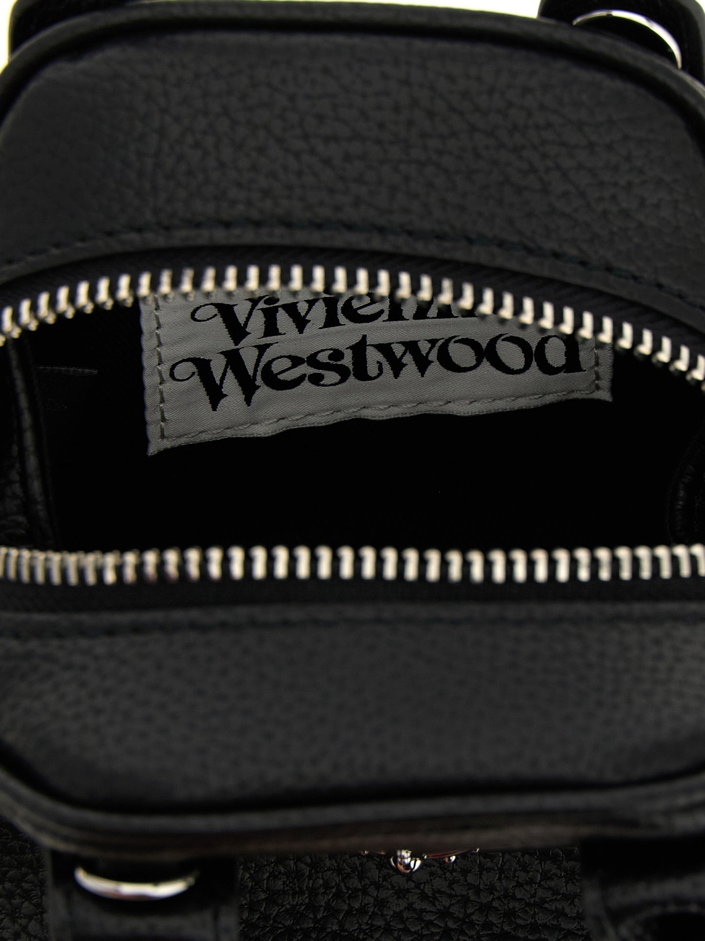 Mini Handbag by Vivienne Westwood for women in polyurethane leather black features a exquisite silhouette, showcasing a secure zipper and exquisite with versatile shoulder-strap, adjustable-strap & handle for a exquisite finish.