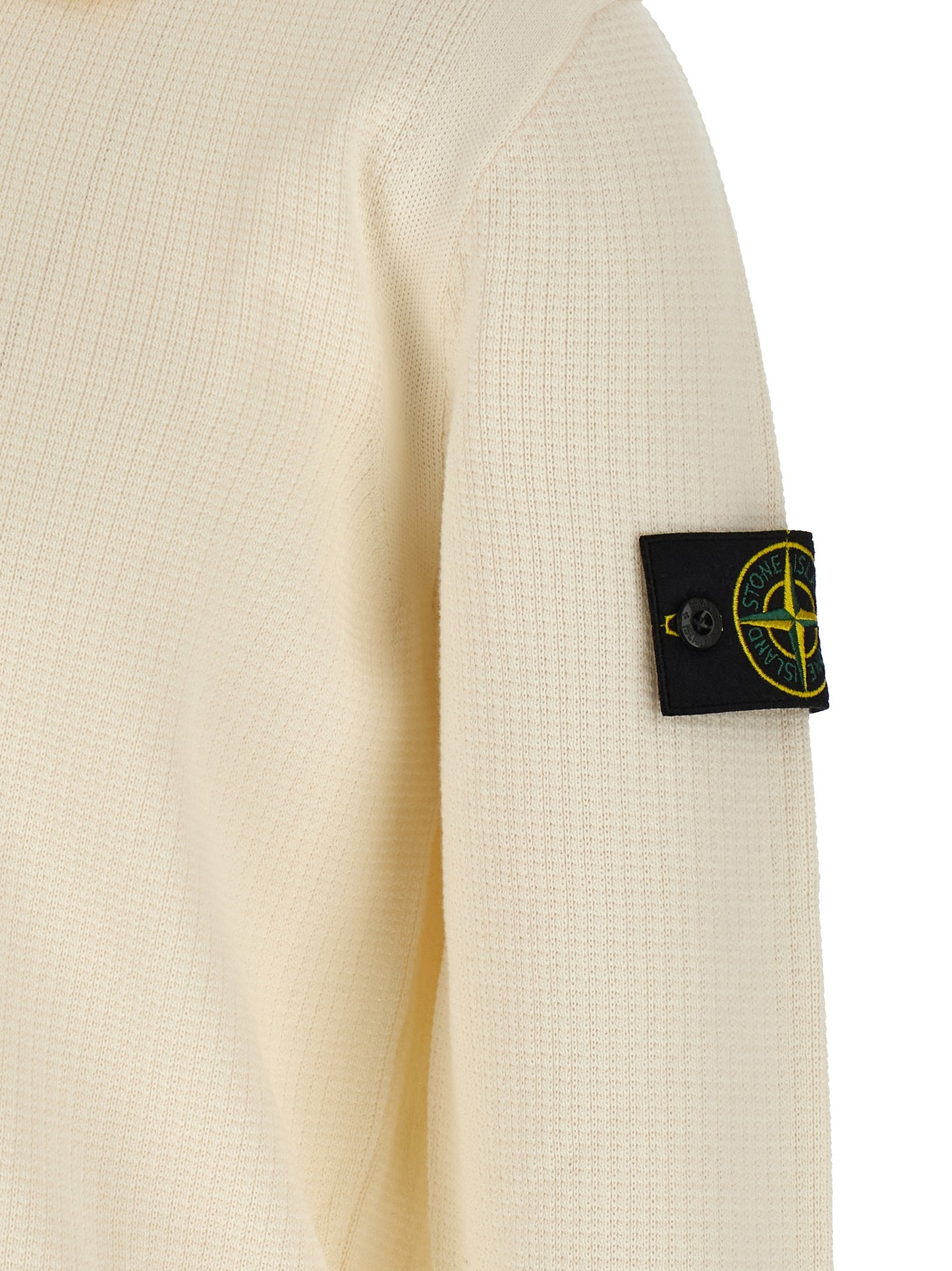 Polo Shirt by Stone Island for men in organic cotton beige & signature presents a distinguished silhouette, showcasing a sophisticated and distinguished for a truly distinguished finish.