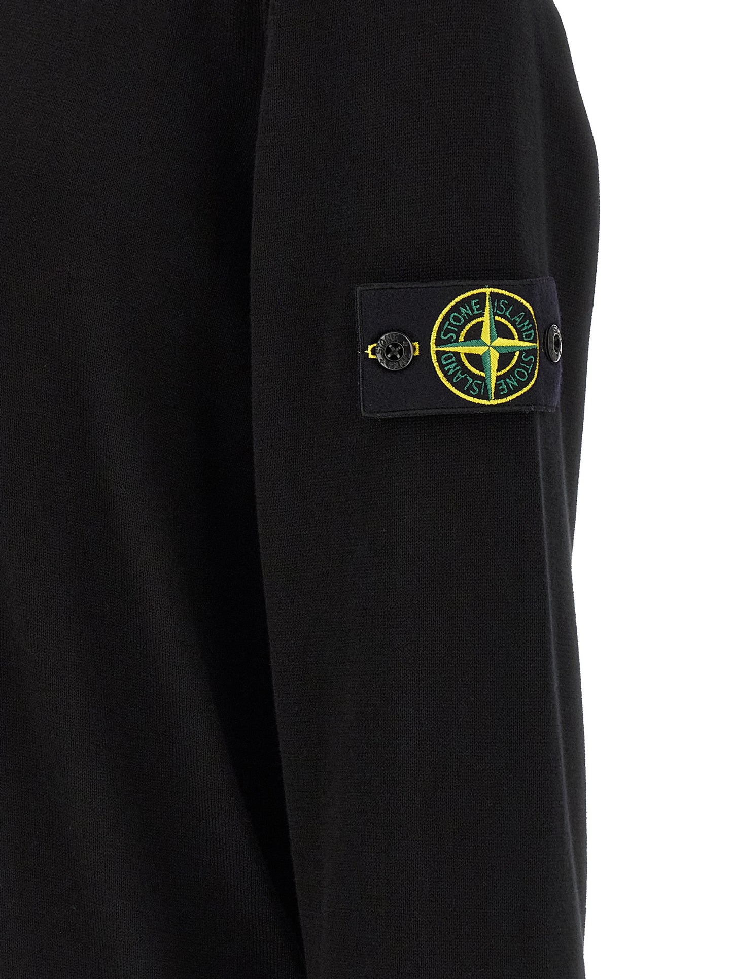 Cardigan by Stone Island for men in organic cotton black features a nuanced silhouette with a refined and nuanced detailing for a sophisticated look.