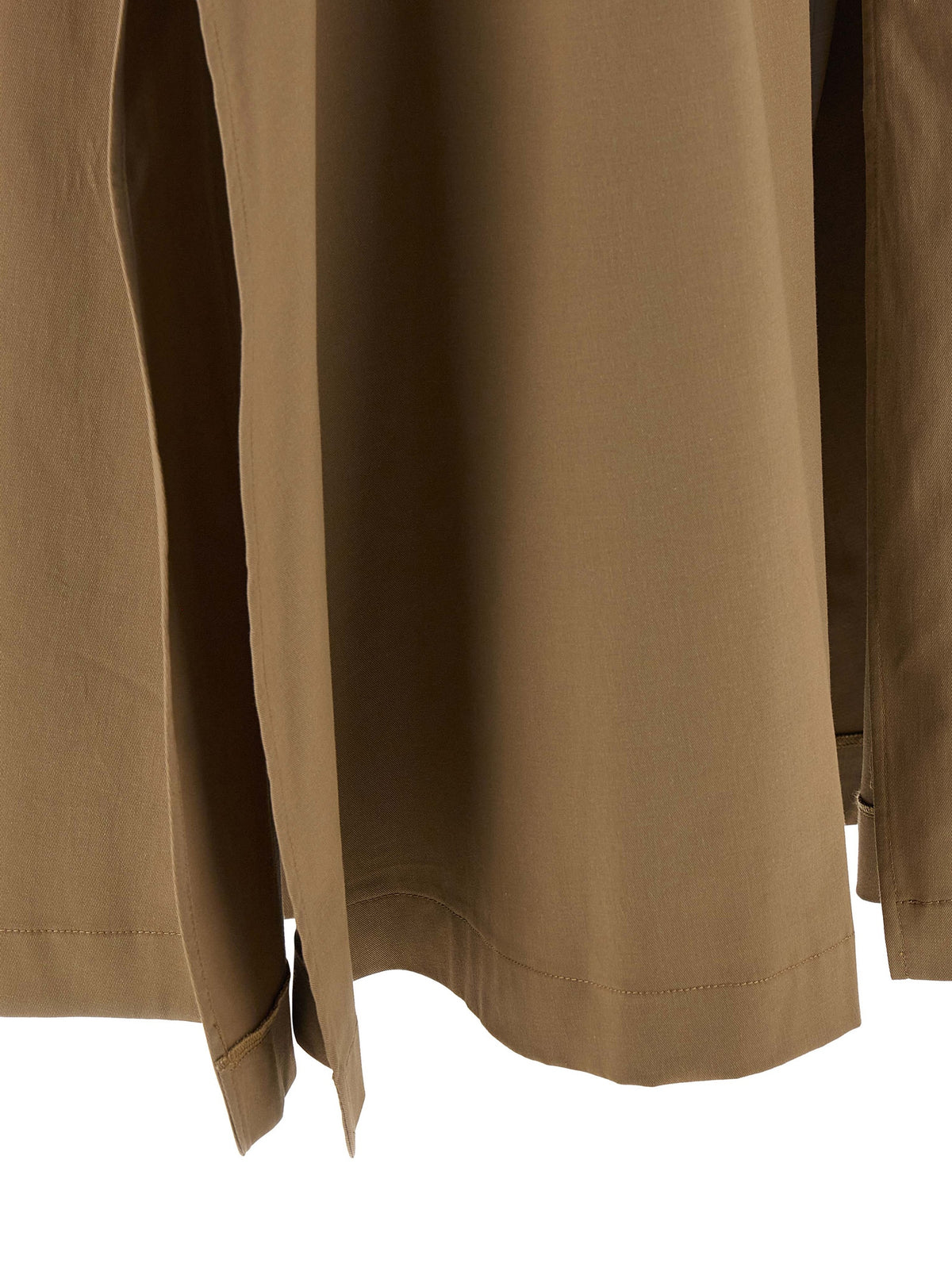 THELATEST Women's Flared Stretch Cotton Skirt - Brown