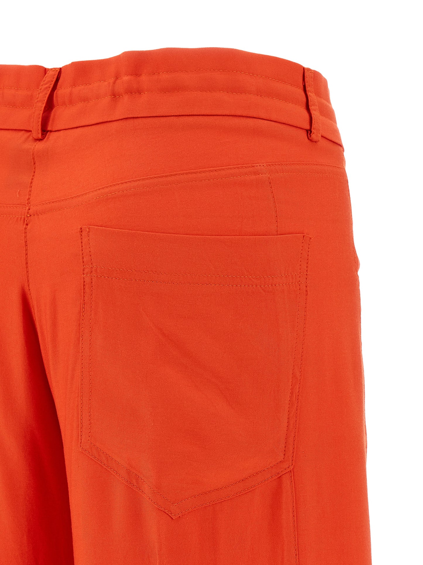 NUDE Women's Straight Leg Wide Viscose Trousers - Nude Orange
