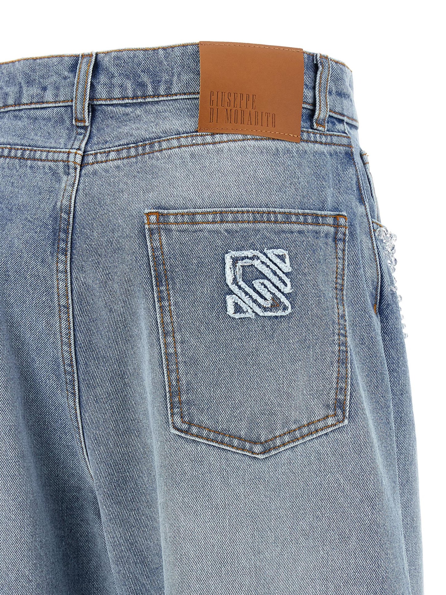 Jeans by Giuseppe Di Morabito for women in denim cotton light-blue features an refined tailoring silhouette, showcasing a premium straight-leg & wide with a and long cut for a refined tailoring look.