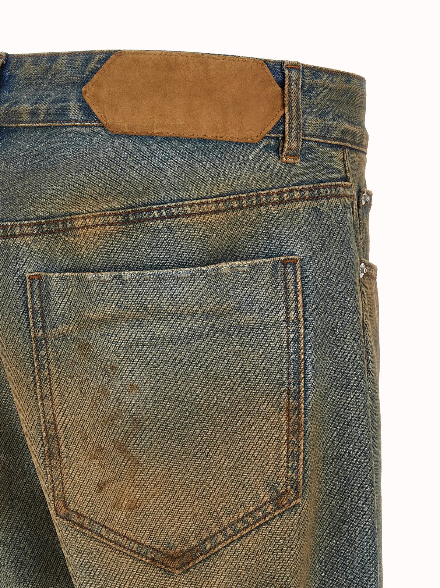 Jeans by Jacquemus for men in denim cotton multicolor features a polished silhouette with a polished straight-leg & relaxed-fit, reaching a polished long and finished with a polished .
