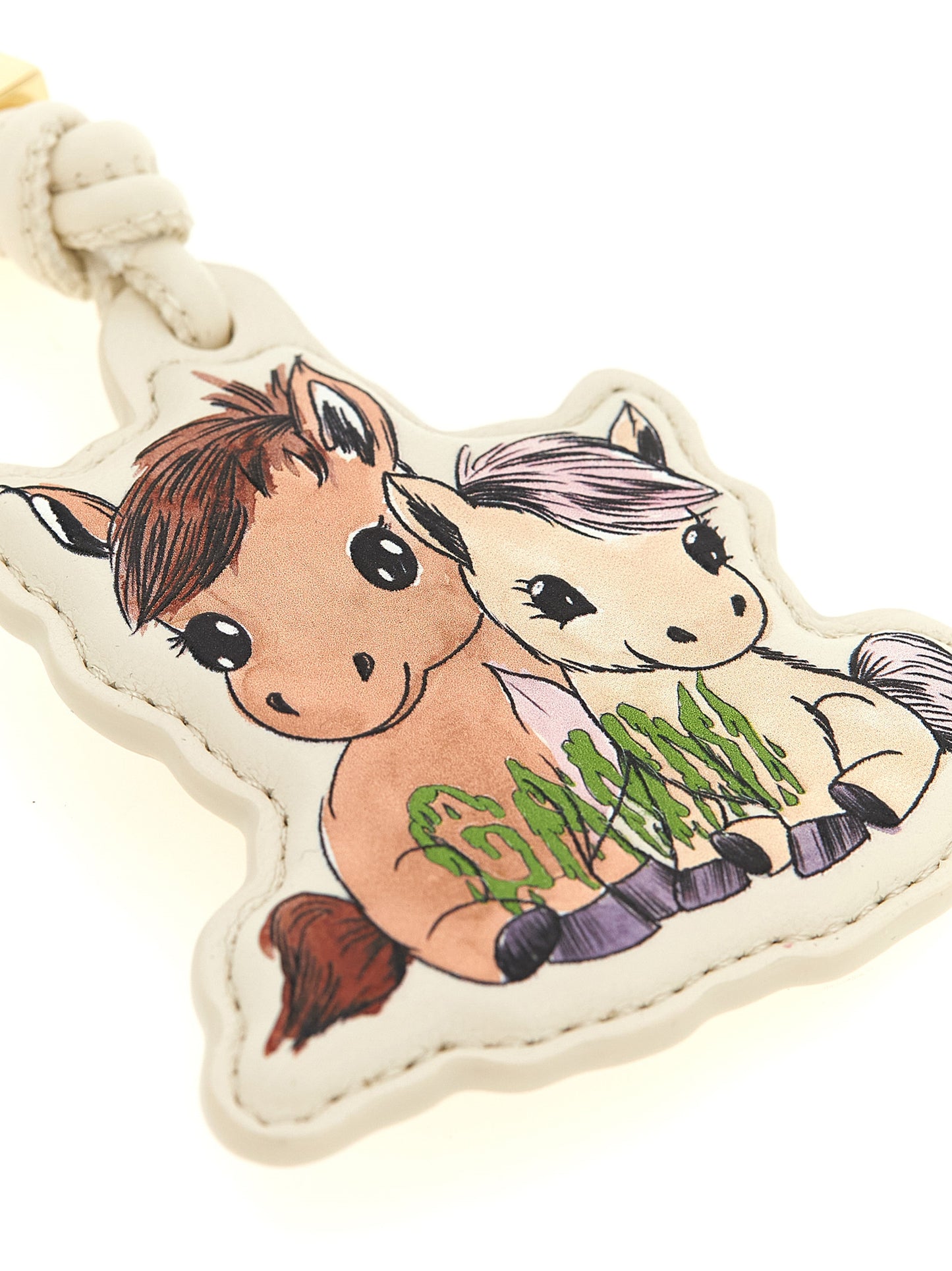 Keychain by Ganni for women in virgin wool beige features an sleek design, highlighting a sophisticated and refined for an sleek look.