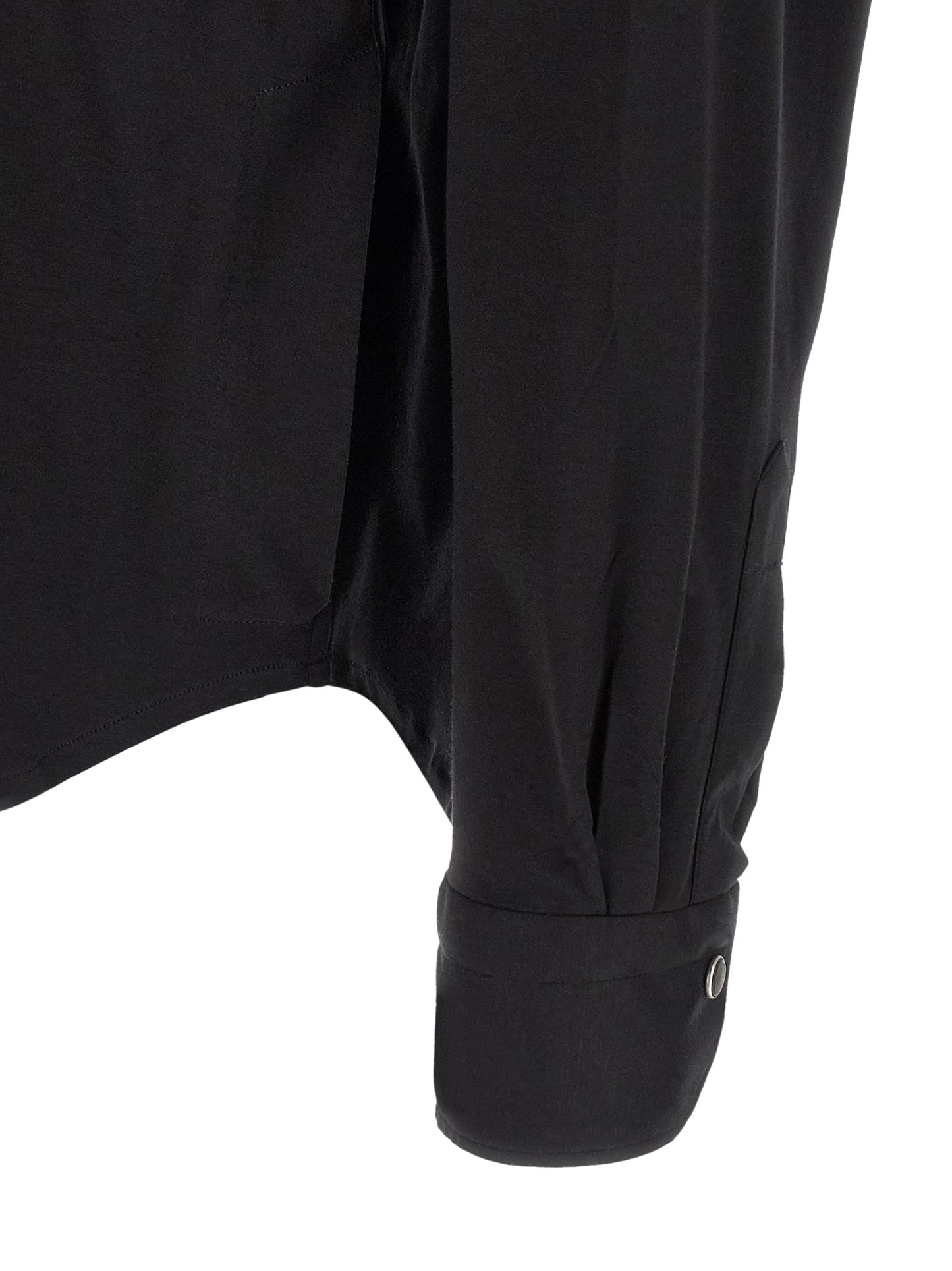 Shirt by Kiton for men in cotton black features an architectural silhouette with a refined and elegant for a architectural look.