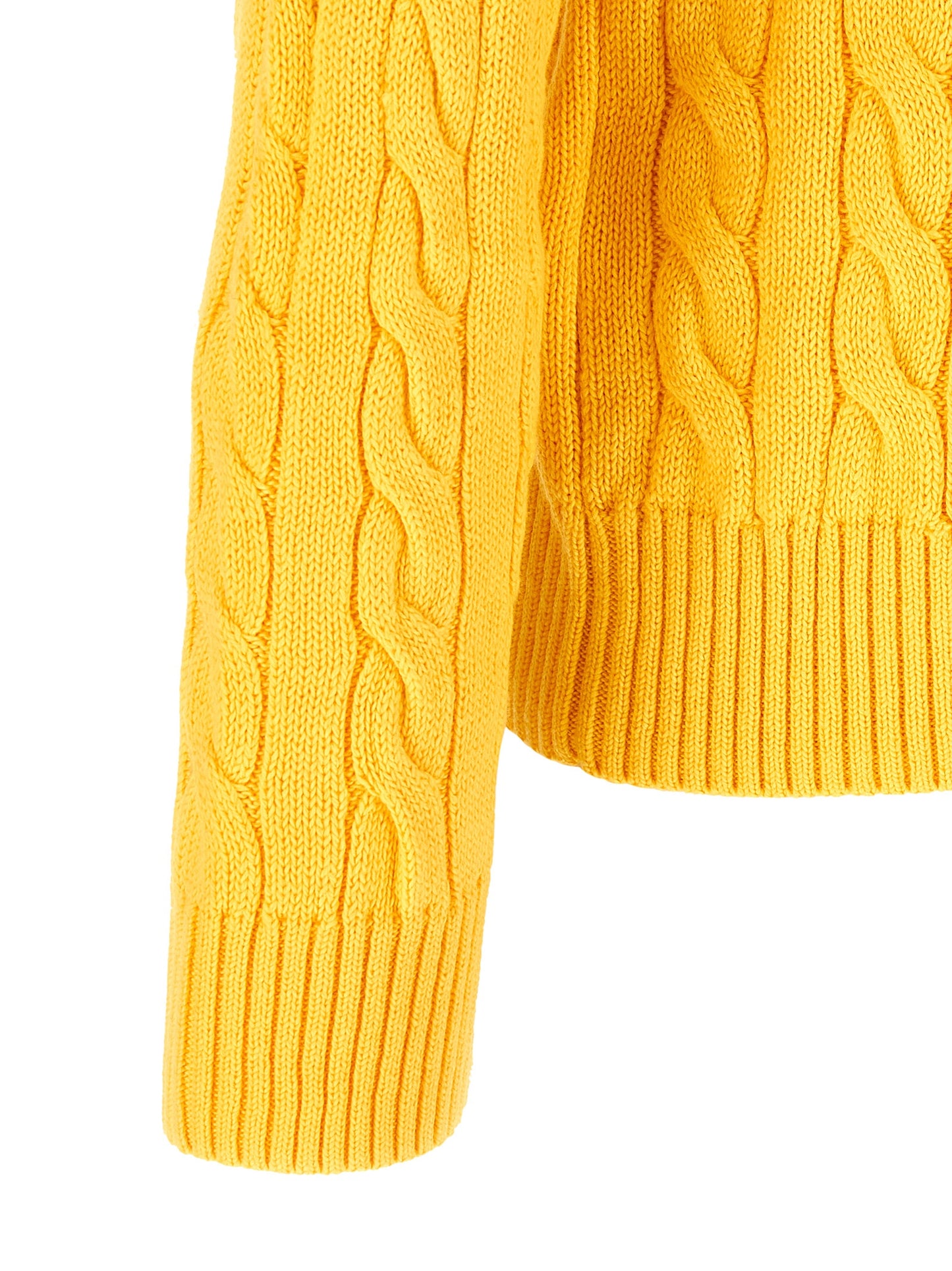 Cardigan by Polo Ralph Lauren for men in cotton bicolour & yellow features an crisp silhouette, showcasing a sophisticated crew neckline and detail for a truly crisp finish.
