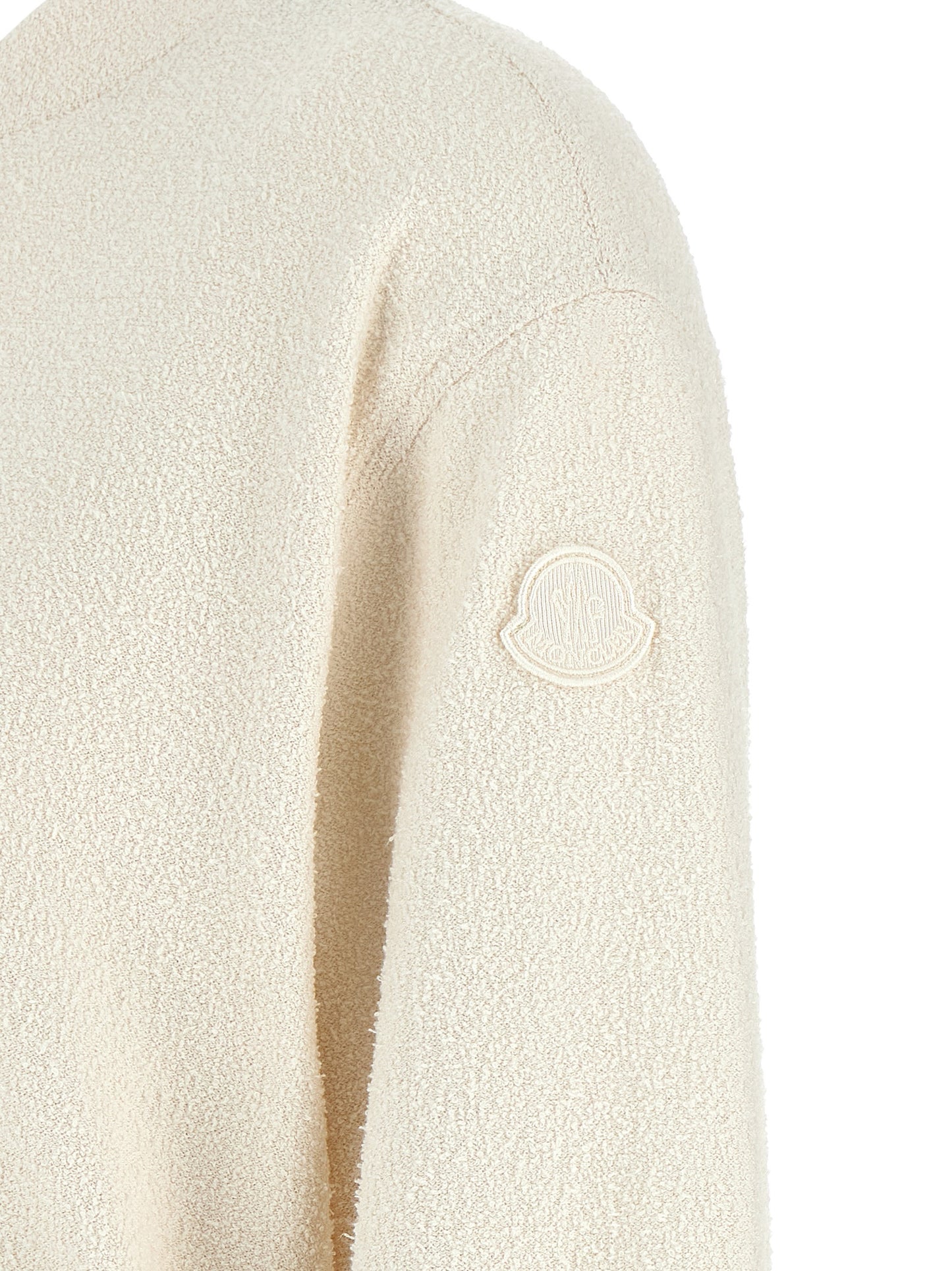 Cardigan by Moncler for women in nylon polyester & wool white features an impeccable silhouette, showcasing a sophisticated and detail for a truly impeccable finish.