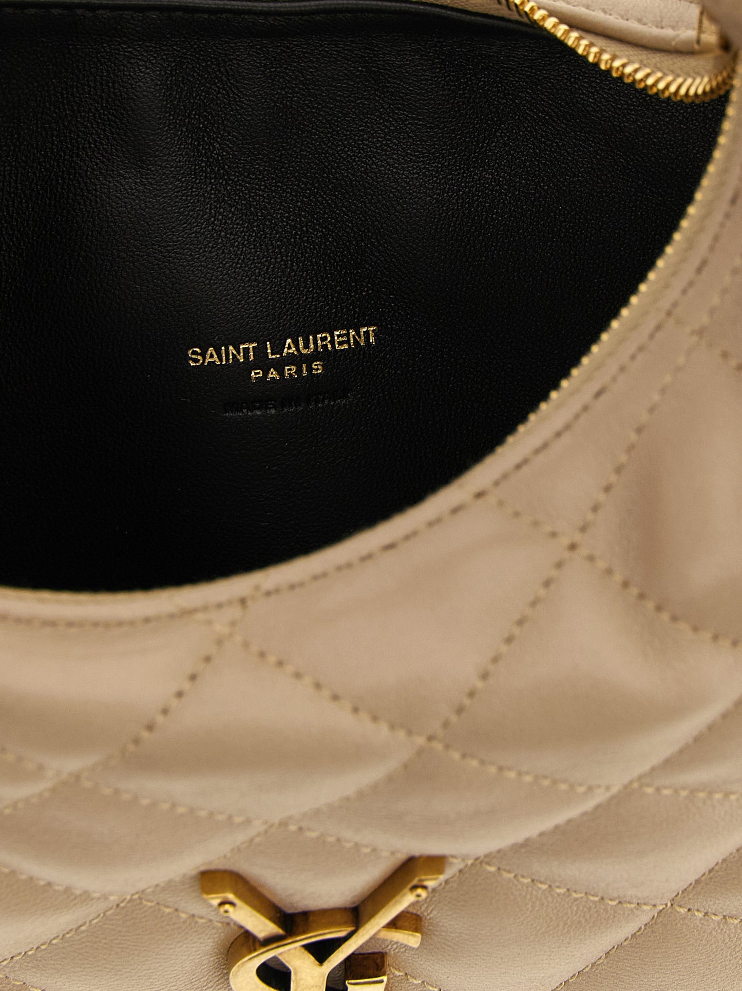 Saint Laurent Cassandre Icarino Lamb Leather Quilted Handbag - Beige Signature