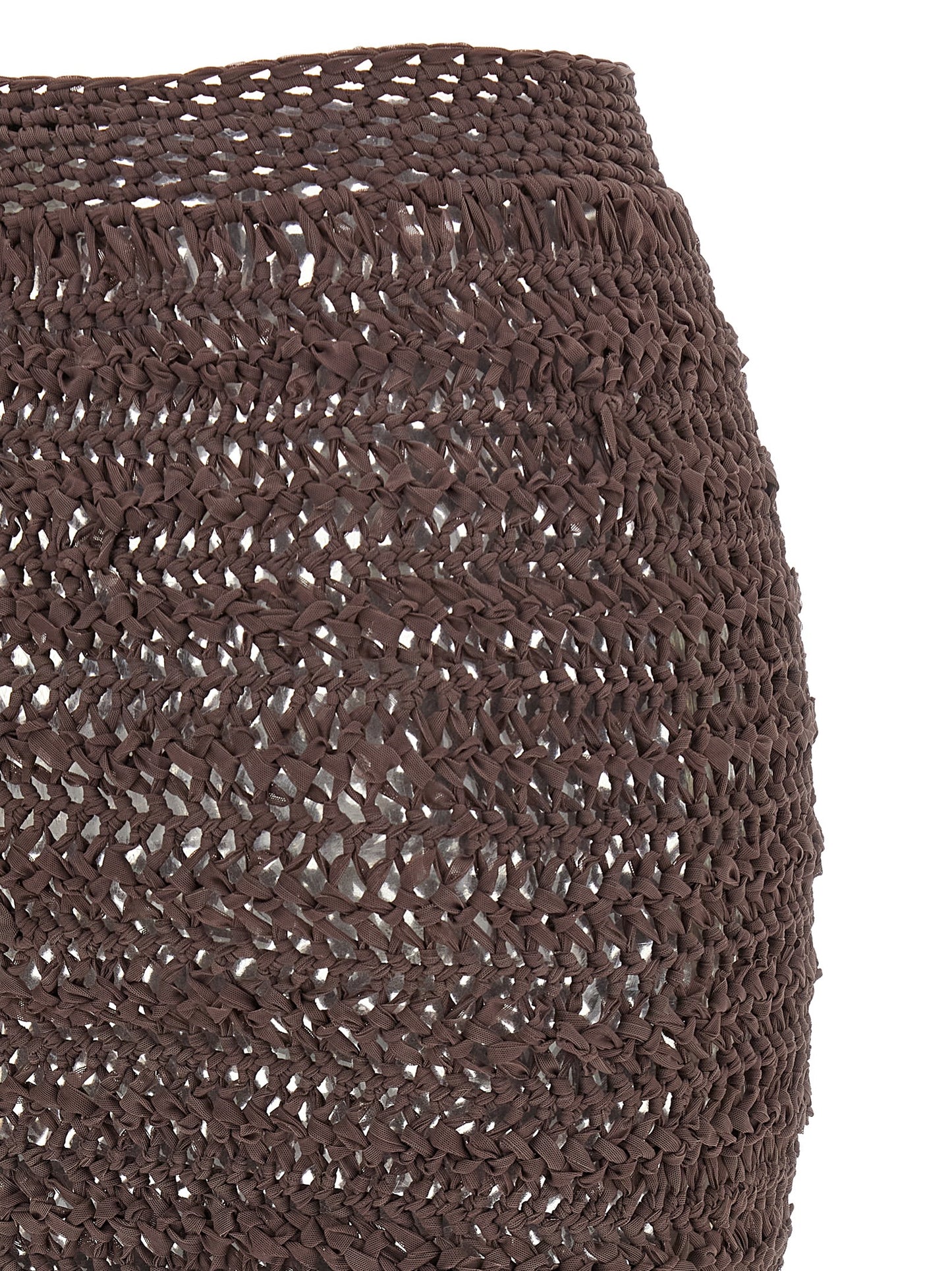 ALLIS Emma Women's Stretch Polyester Skirt - Brown Transparent