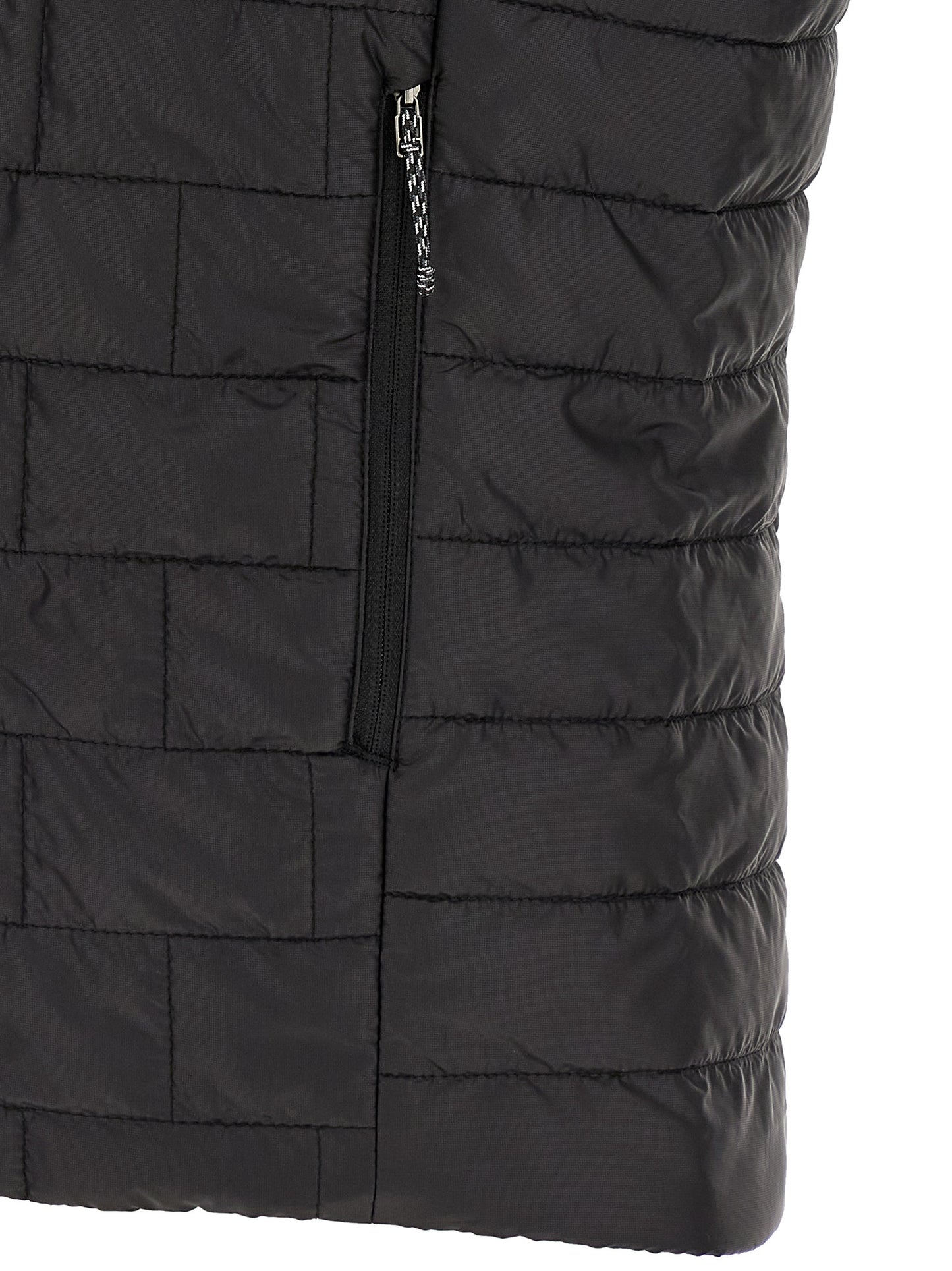 Jacket by PATAGONIA for men in polyester black & gold features an utilitarian silhouette with a refined , showcasing sophisticated lightweight, pockets & insulated for an utilitarian aesthetic.