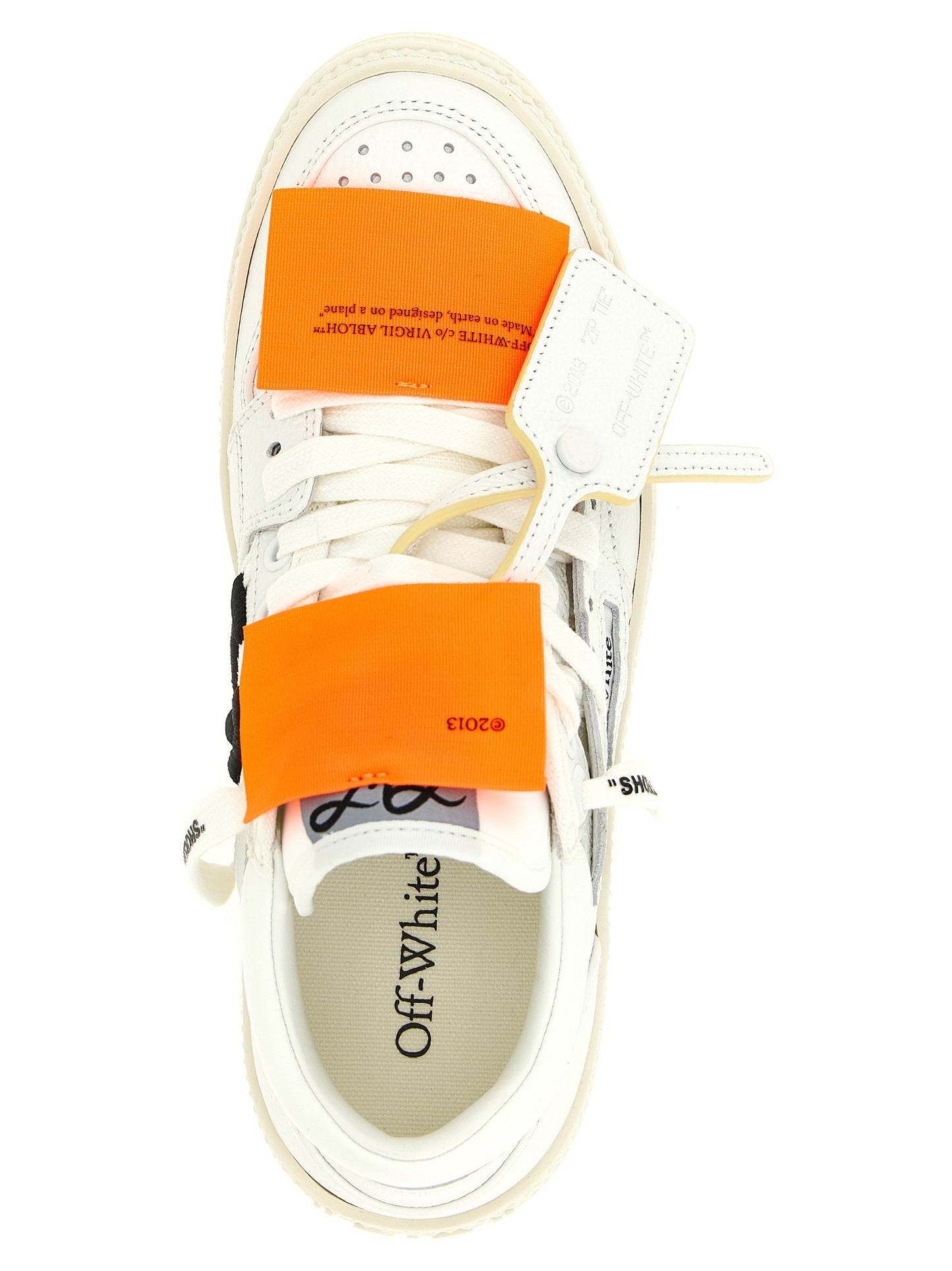 Athletic Sneakers by Off-White for women in cotton canvas & calf leather white presents a sleek silhouette, perfectly capturing the low-top style essence of Women's Low Top Cotton Canvas & Calf Leather Athletic Sneakers with its sleek design and premium finish.
