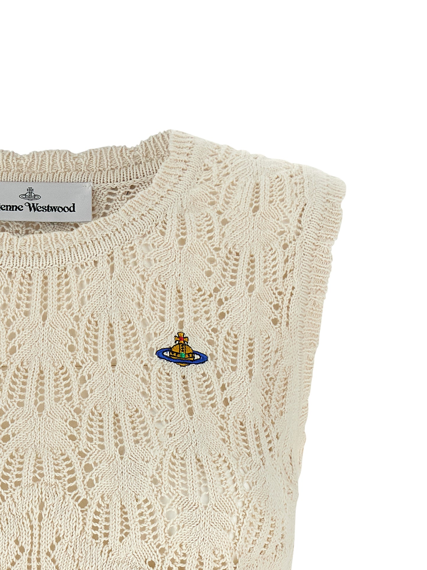 T-Shirt by Vivienne Westwood for women in organic cotton beige & patterned showcases a unassuming silhouette, artfully detailed with a refined and unassuming for a sophisticated, contemporary look.