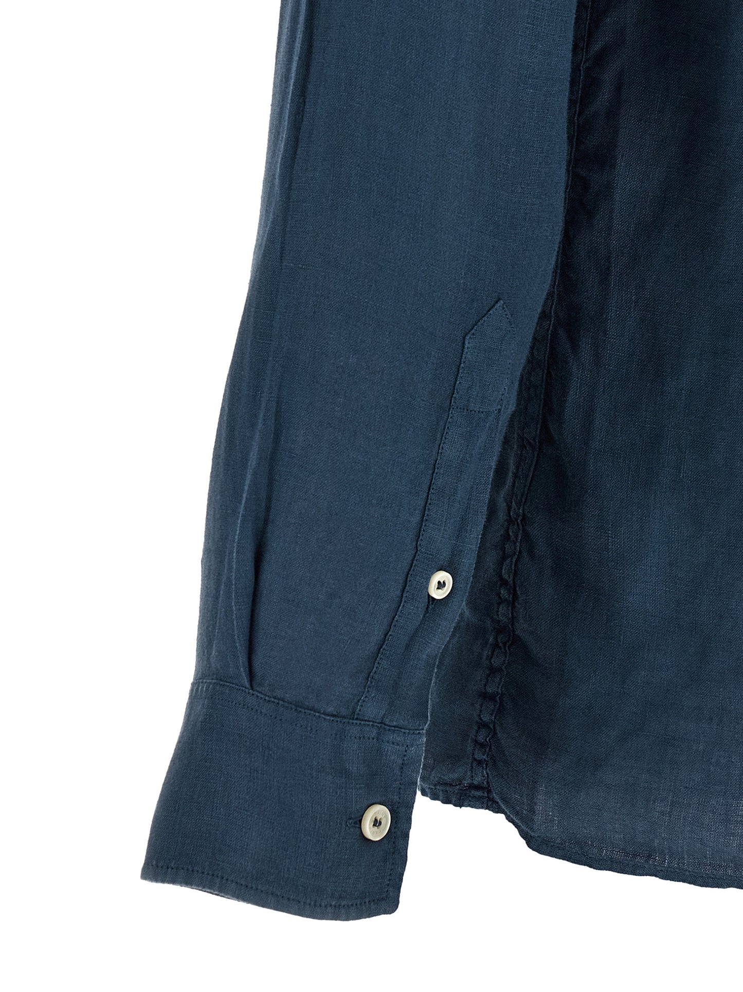 Polo Shirt by MC2 Saint Barth for men in linen blue presents a distinguished silhouette, showcasing a sophisticated and distinguished for a truly distinguished finish.