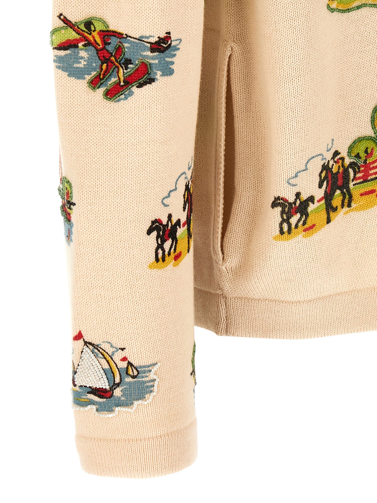 Cardigan by BODE for men in cotton & merino wool multicolor & print showcases a luxurious silhouette, meticulously detailed with a sophisticated and for a refined finish.