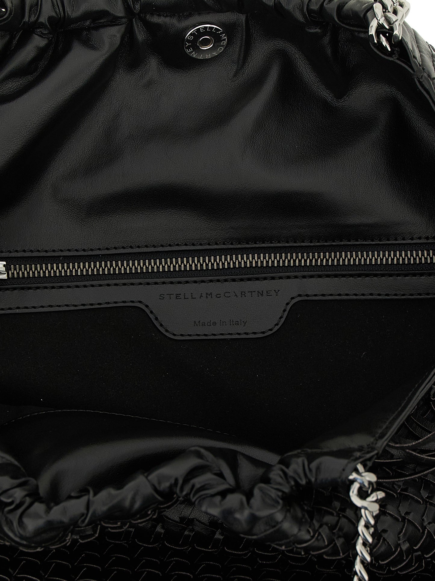 Medium Shoulder Bag by Stella McCartney for women in polyamide black & signature features a effortless sophistication silhouette, secured by a magnetic with ample and versatile shoulder-strap & handle for a effortless sophistication finish.