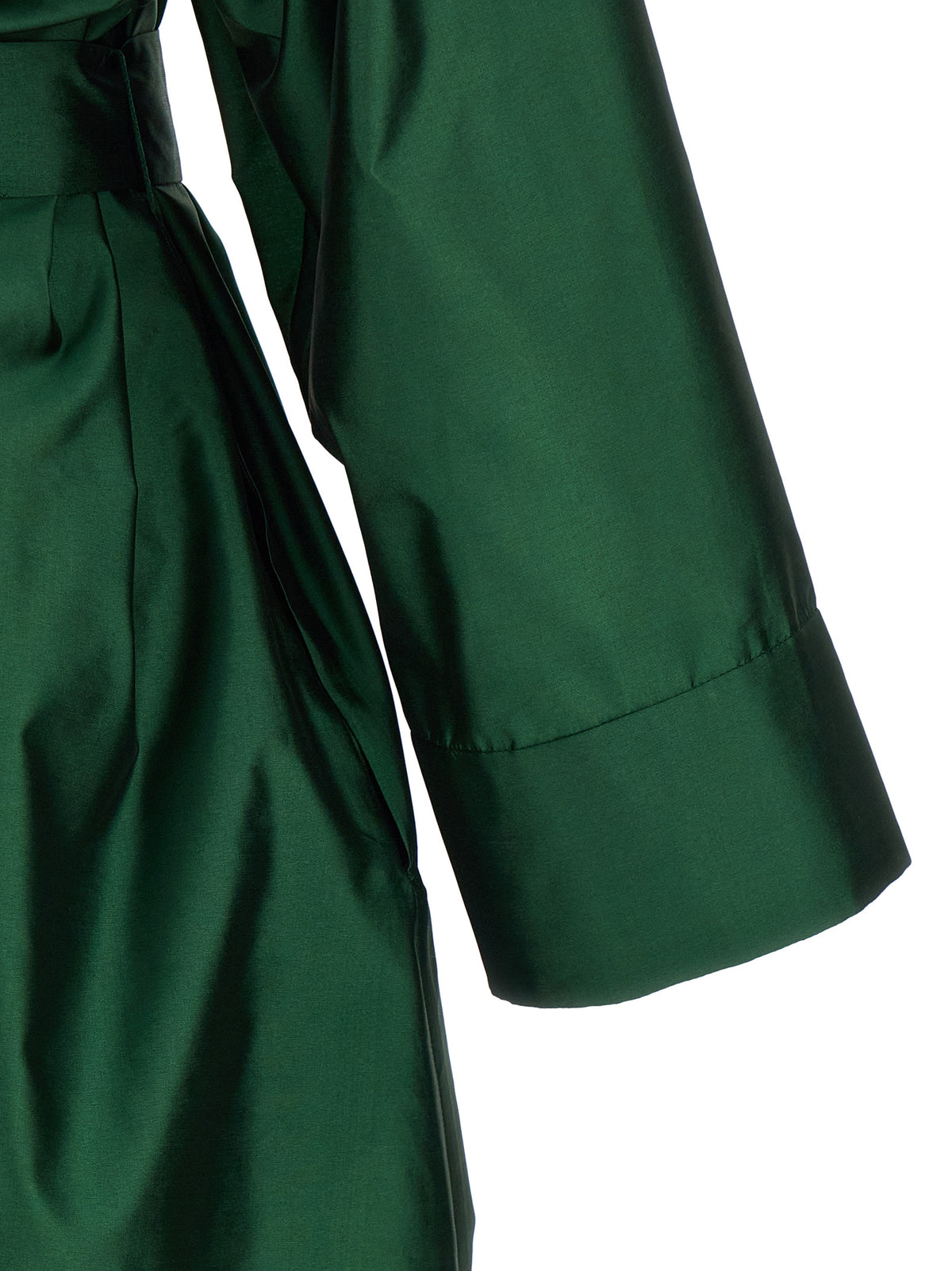 S Max Mara Women's Flared Shirt Polyester & Silk Midi Dress - Bicolour Green