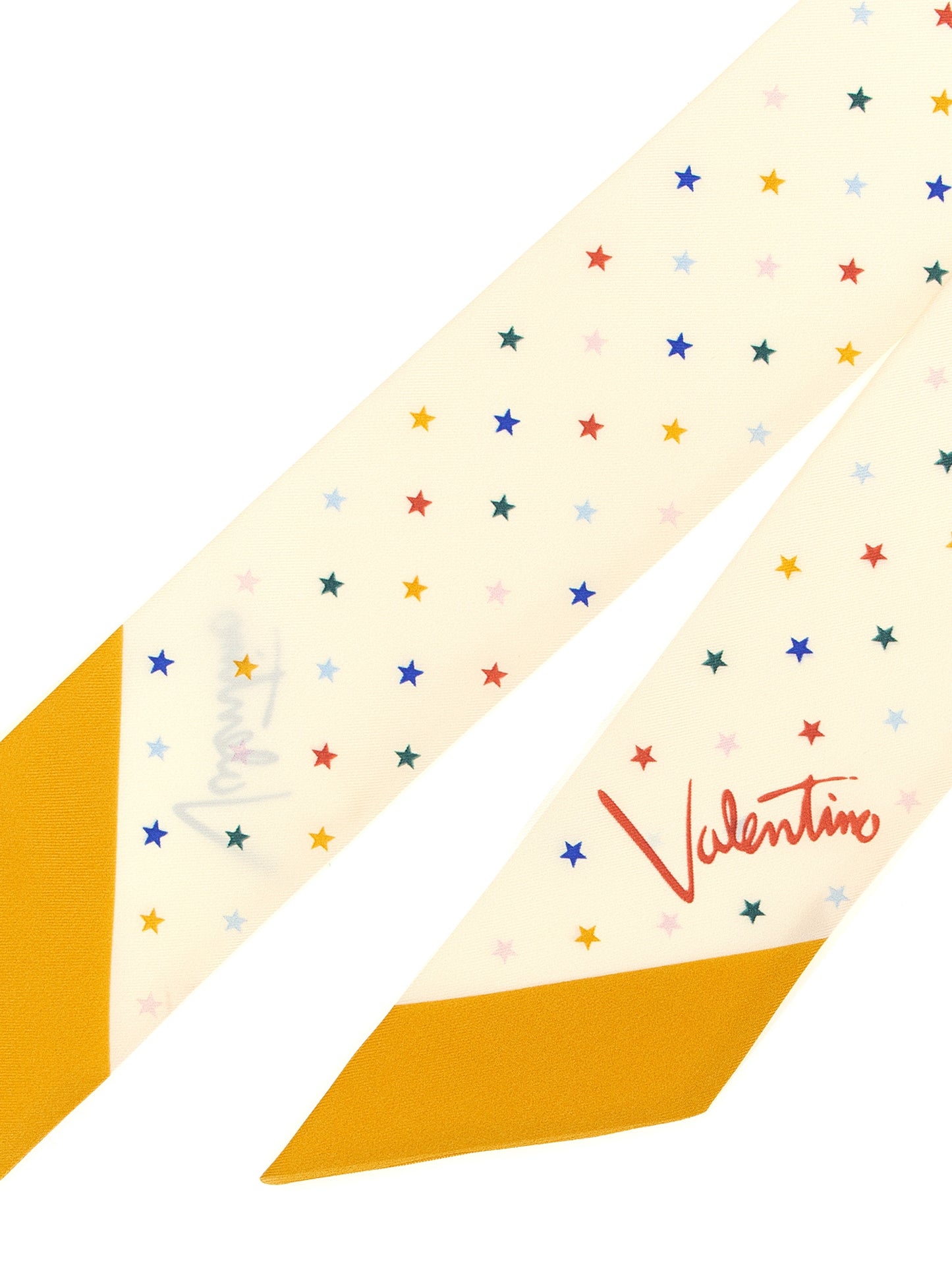 Scarf by Valentino Garavani for women in silk multicolor, signature & print presents a cosy silhouette, artfully capturing the sophisticated design and premium aesthetic of the Star Silk Scarf.