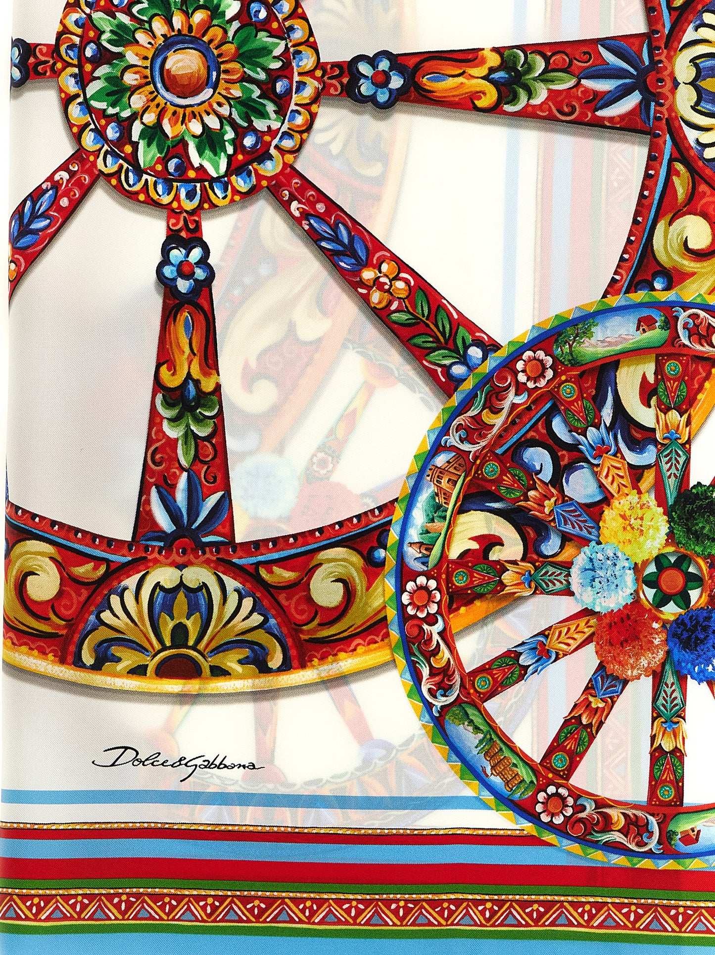 Scarf by Dolce & Gabbana for women in silk twill multicolor, patterned & print showcases a on trend silhouette, artfully capturing the on trend essence of the Silk Twill Scarf design with a sophisticated finish.