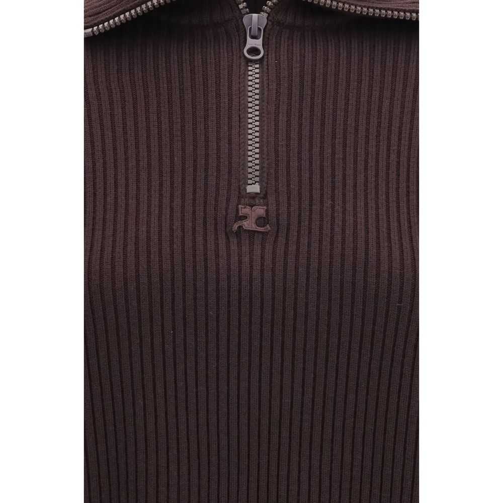 Sweatshirt by Courrèges for women in merino wool brown presents a smart casual silhouette, featuring a smart casual and for a sophisticated look.