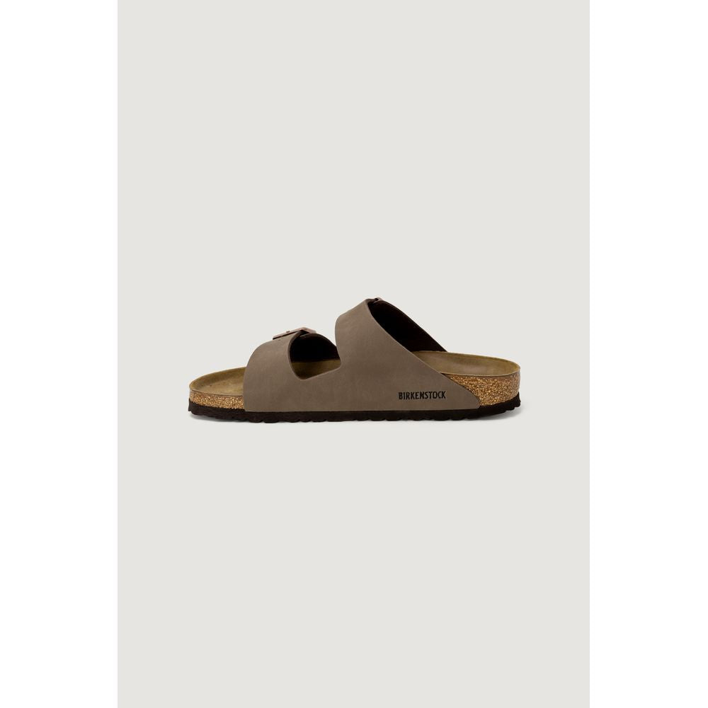 Birkenstock Men's Nubuck Leather & Cork Slider Slippers - Brown Natural Signature