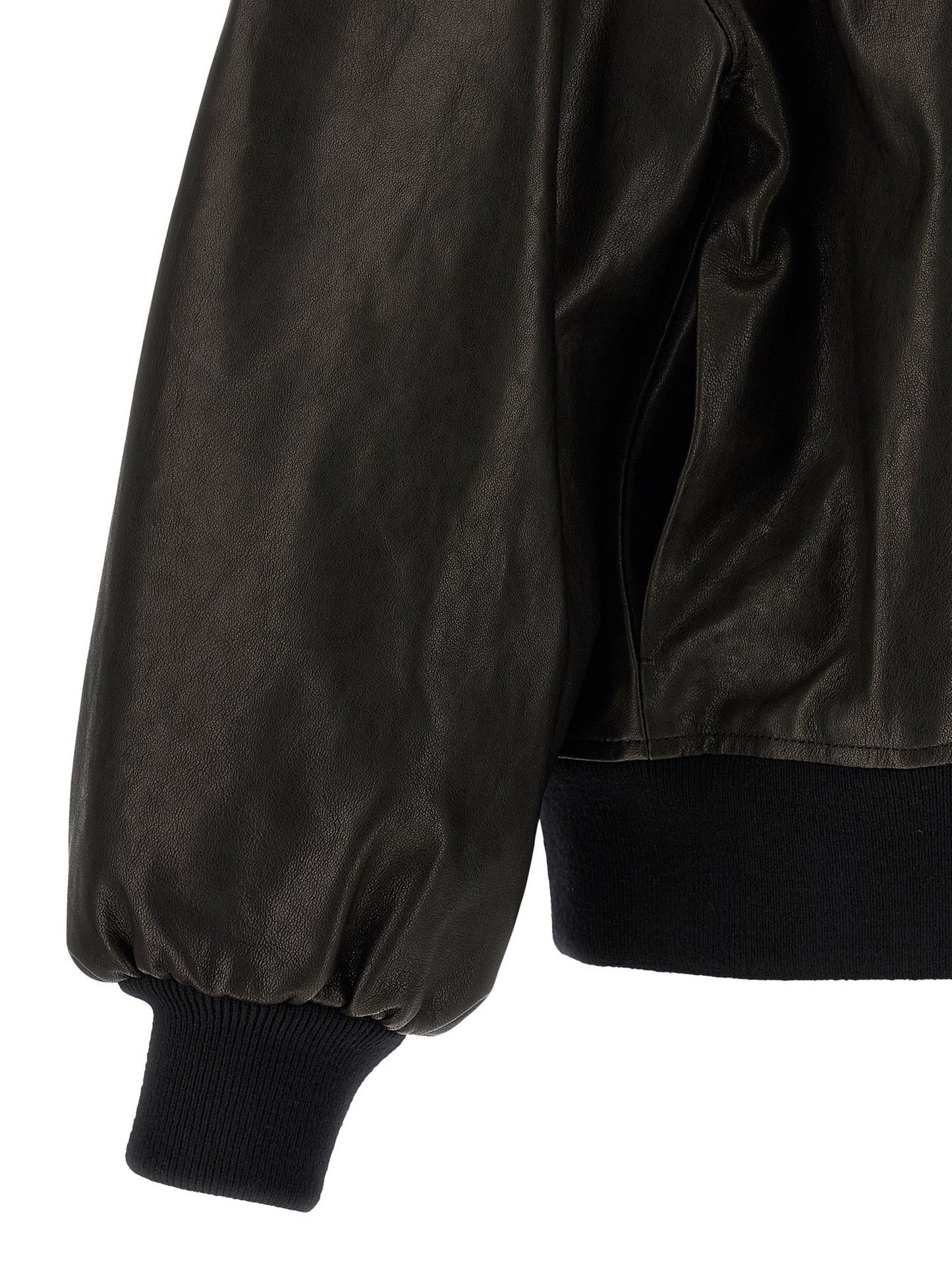 This Bomber Jacket by Khaite for women in twill & lamb leather black exhibits a edgy silhouette, meticulously detailed with functional and a edgy for a edgy finish.