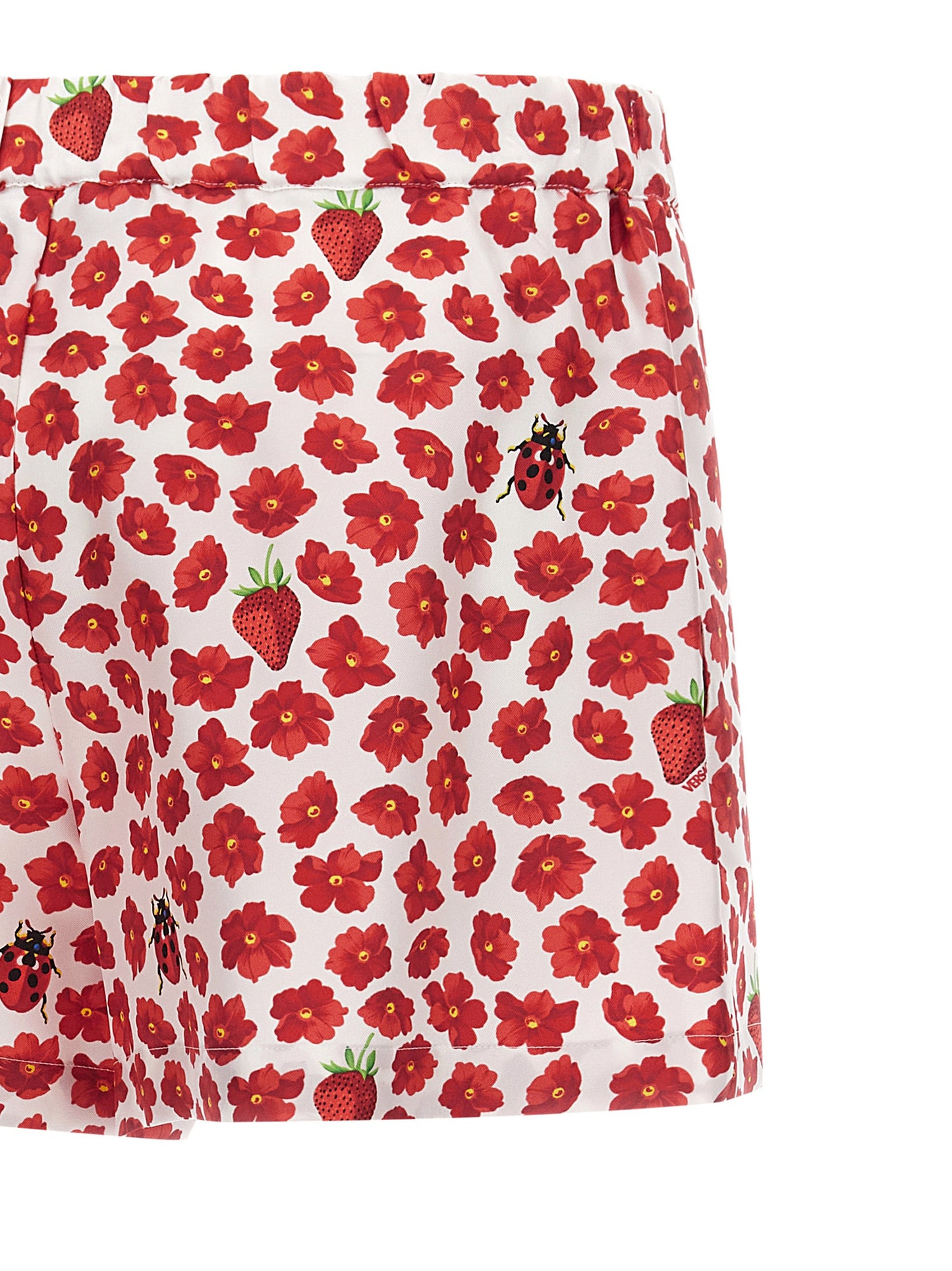 Bermuda Shorts by Versace for women in silk twill multicolor, patterned & print presents a contemporary silhouette, showcasing a contemporary with a refined short and elegant .